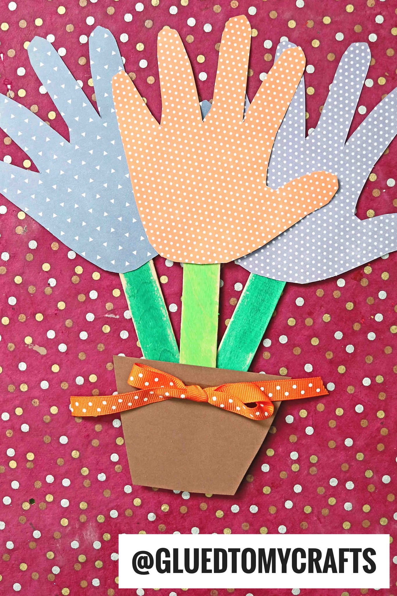Paper Handprint Flower Bouquet Craft... - Glued to My Crafts