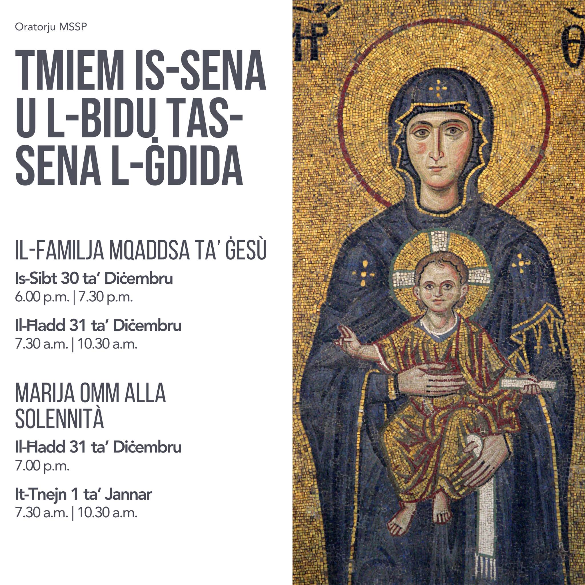 Oratorju MSSP - TMIEM IS-SENA U L-BIDU TAS-SENA L-ĠDIDA...