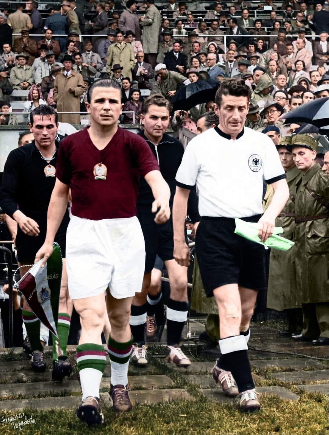 Ferenc Puskas and Fritz Walter prior to the 1954 World Cup Final