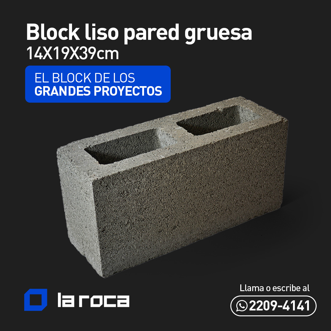 La - Conoce nuestro BLOCK LISO PARED GRUESA 14X19X39cm, un elemento ...