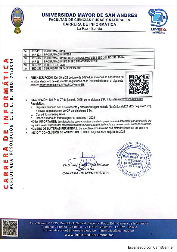 Carrera De Informatica UMSA... - Carrera De Informatica UMSA