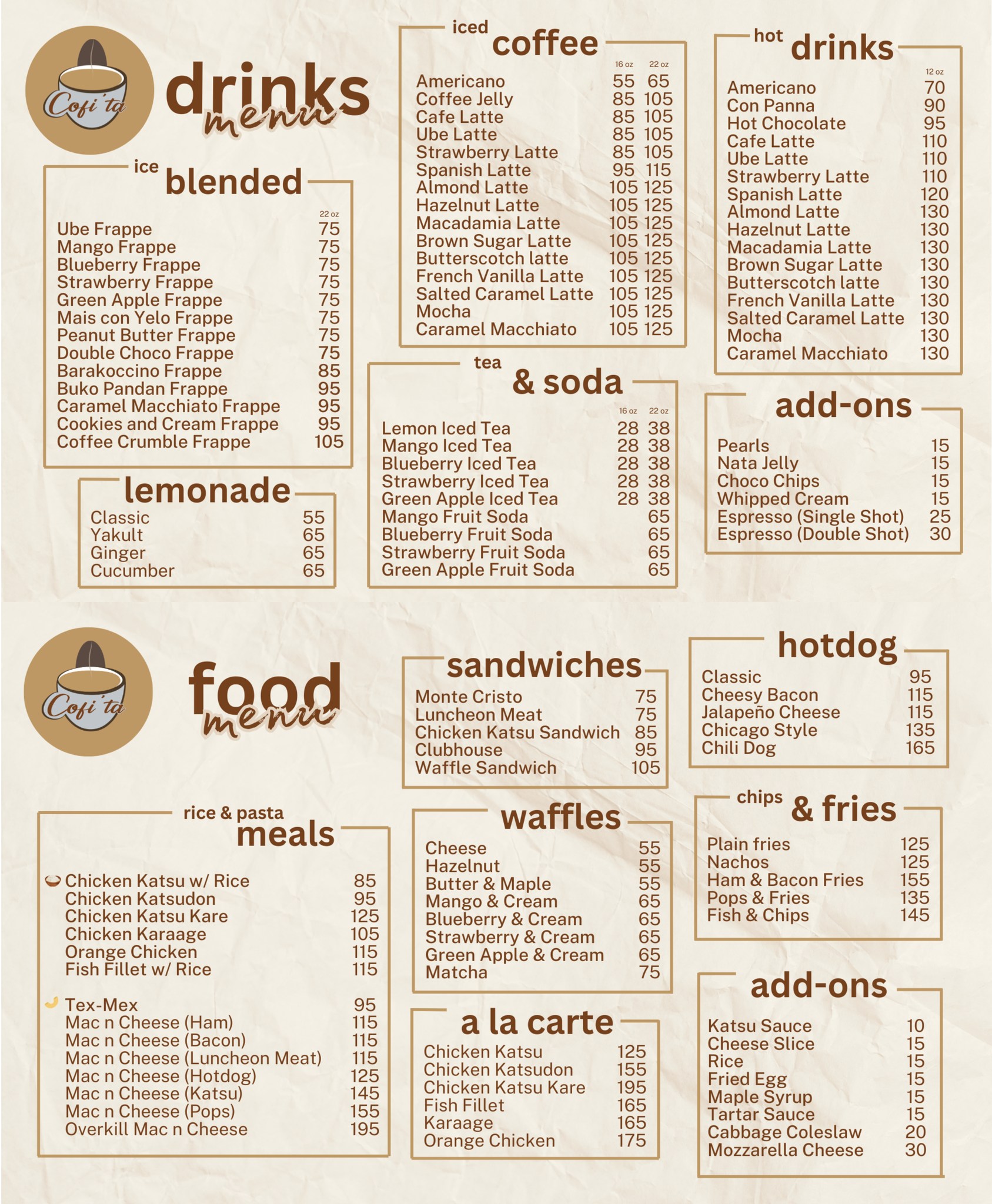 Cofi'ta - UPDATED MENU PRICELIST - JULY 2025 | Facebook