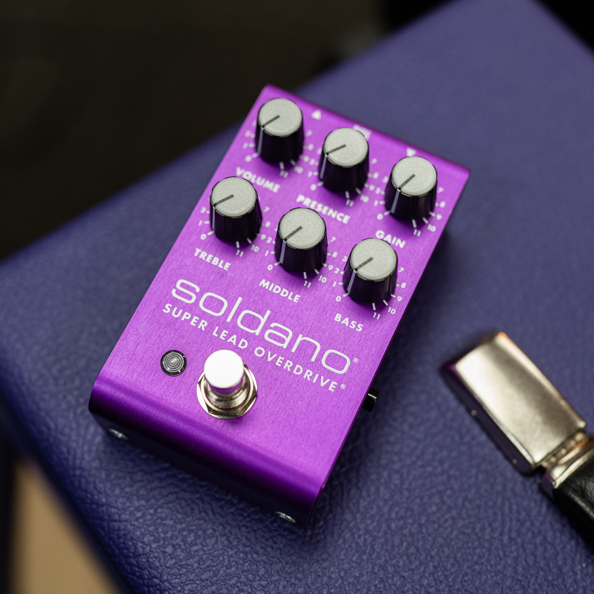 The Soldano SLO Pedal in Custom Purple. Available on Soldano.com