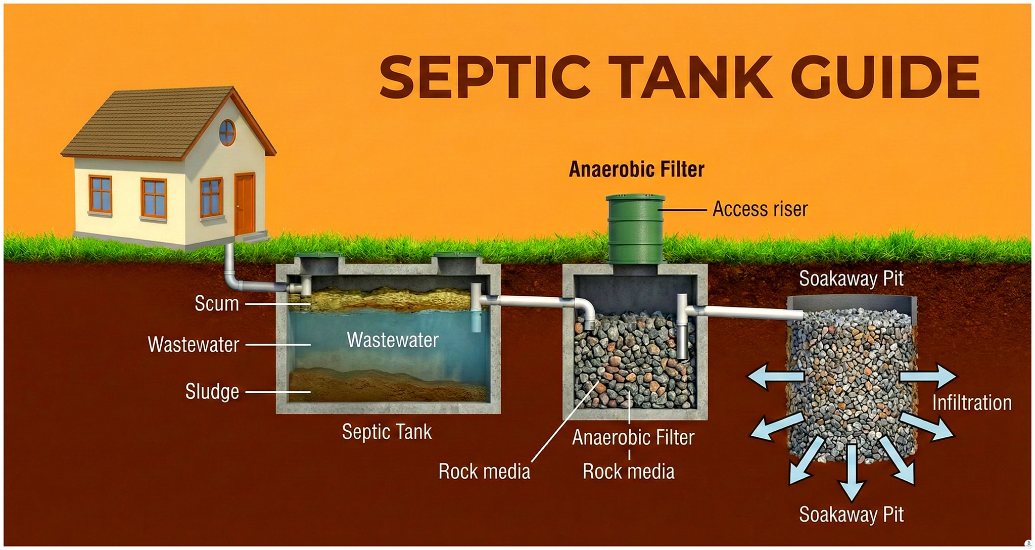 Build - This is a simple “Septic Tank Guide” showing how household ...