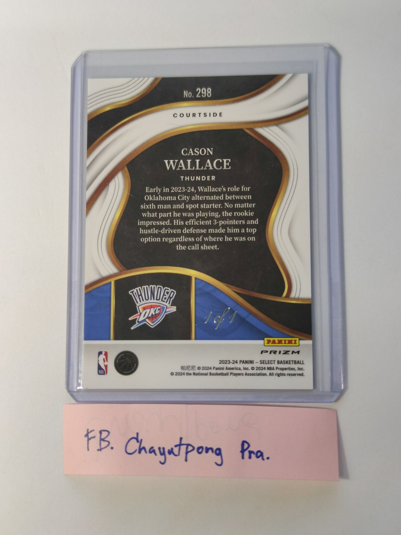 Cason Wallace RC Select Courtside Black Disco 1/1 1400$ shipped
