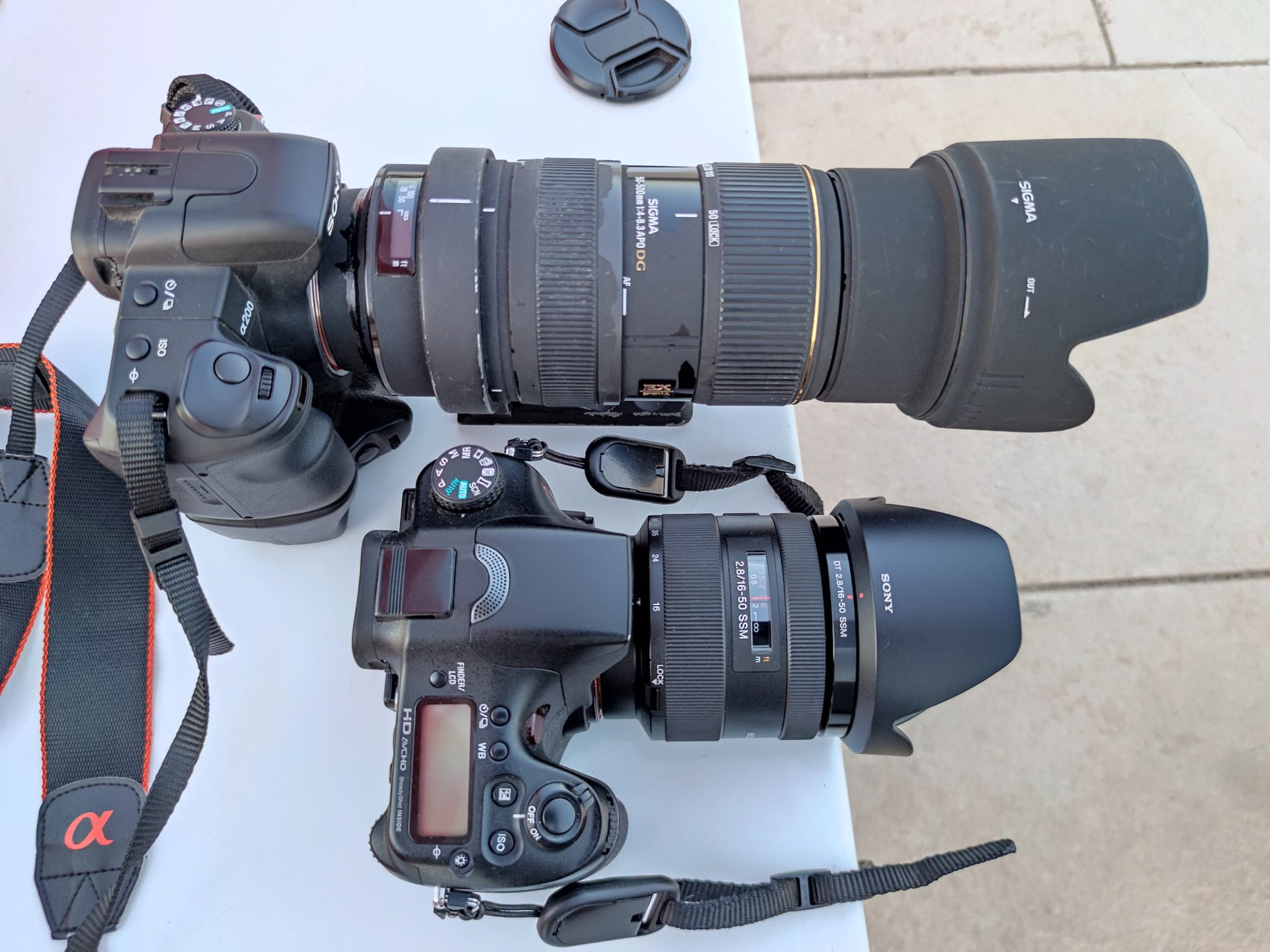Two A mount lenses that I use most often: Sony 16-50 f2.8 SSM, and 