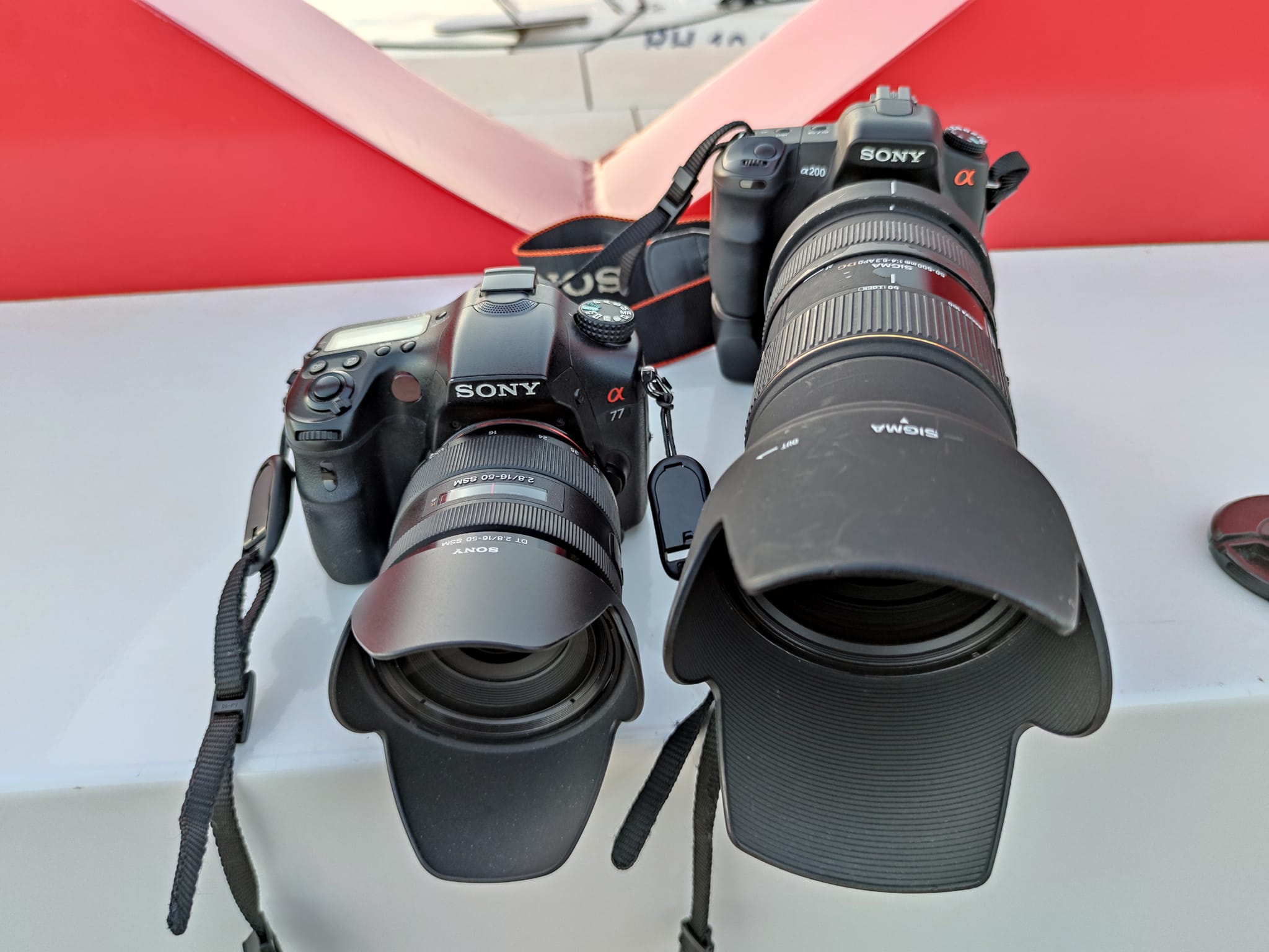 Two A mount lenses that I use most often: Sony 16-50 f2.8 SSM, and 