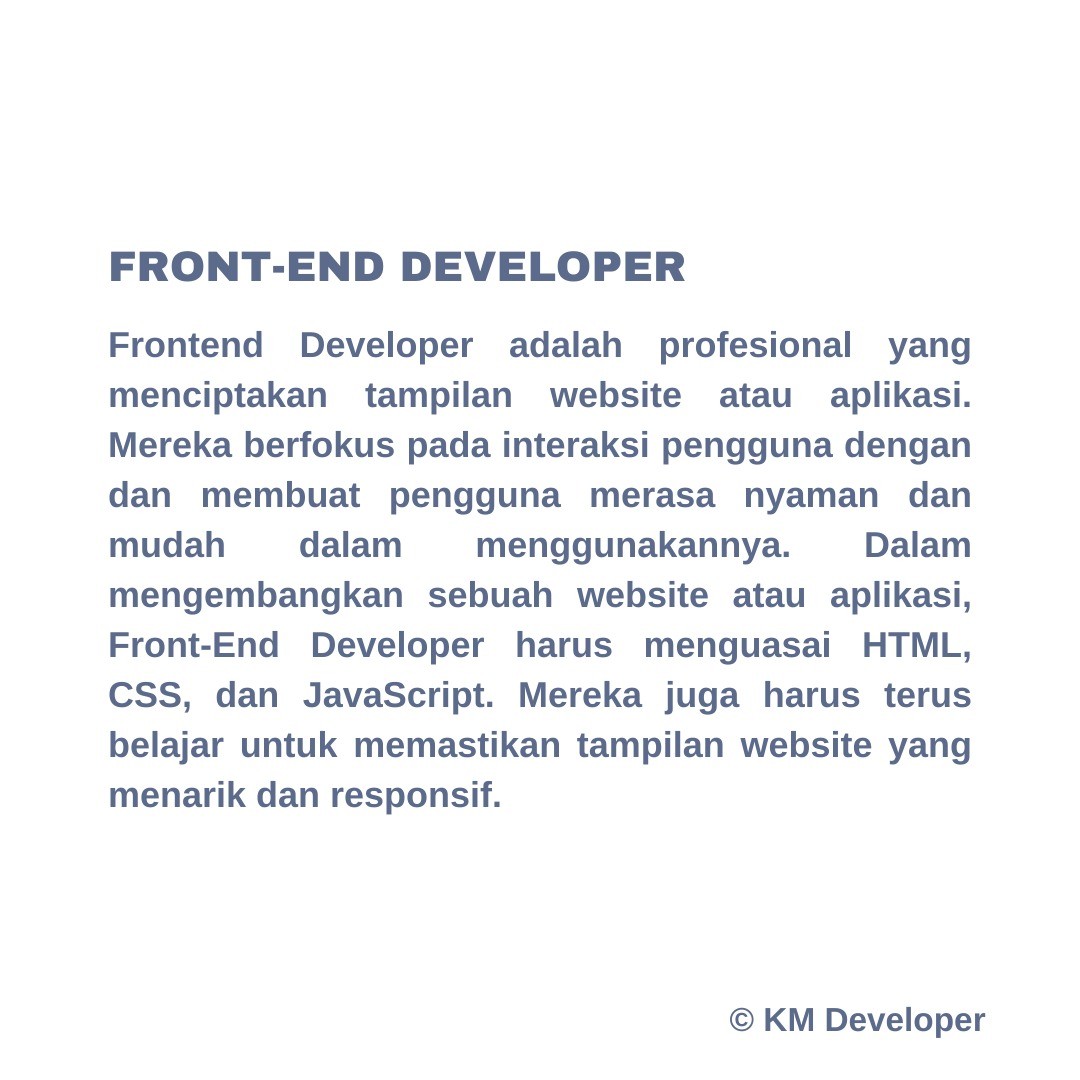 KM Developer | Bogor