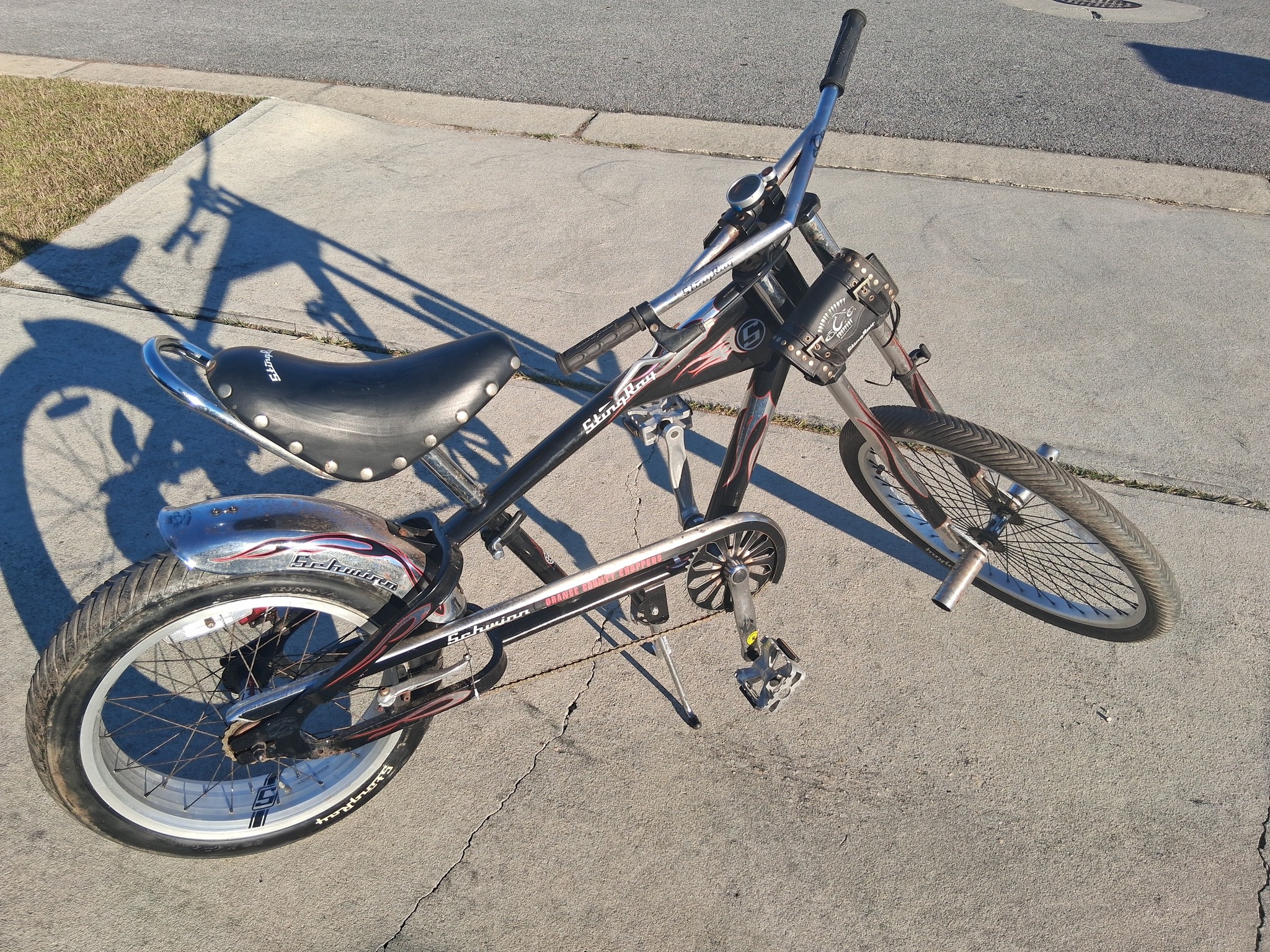 schwinn stingray chopper bicycle price custom built Orange County edition  Voltaire Cycles Verona Schwinn Stingray pink chopper value