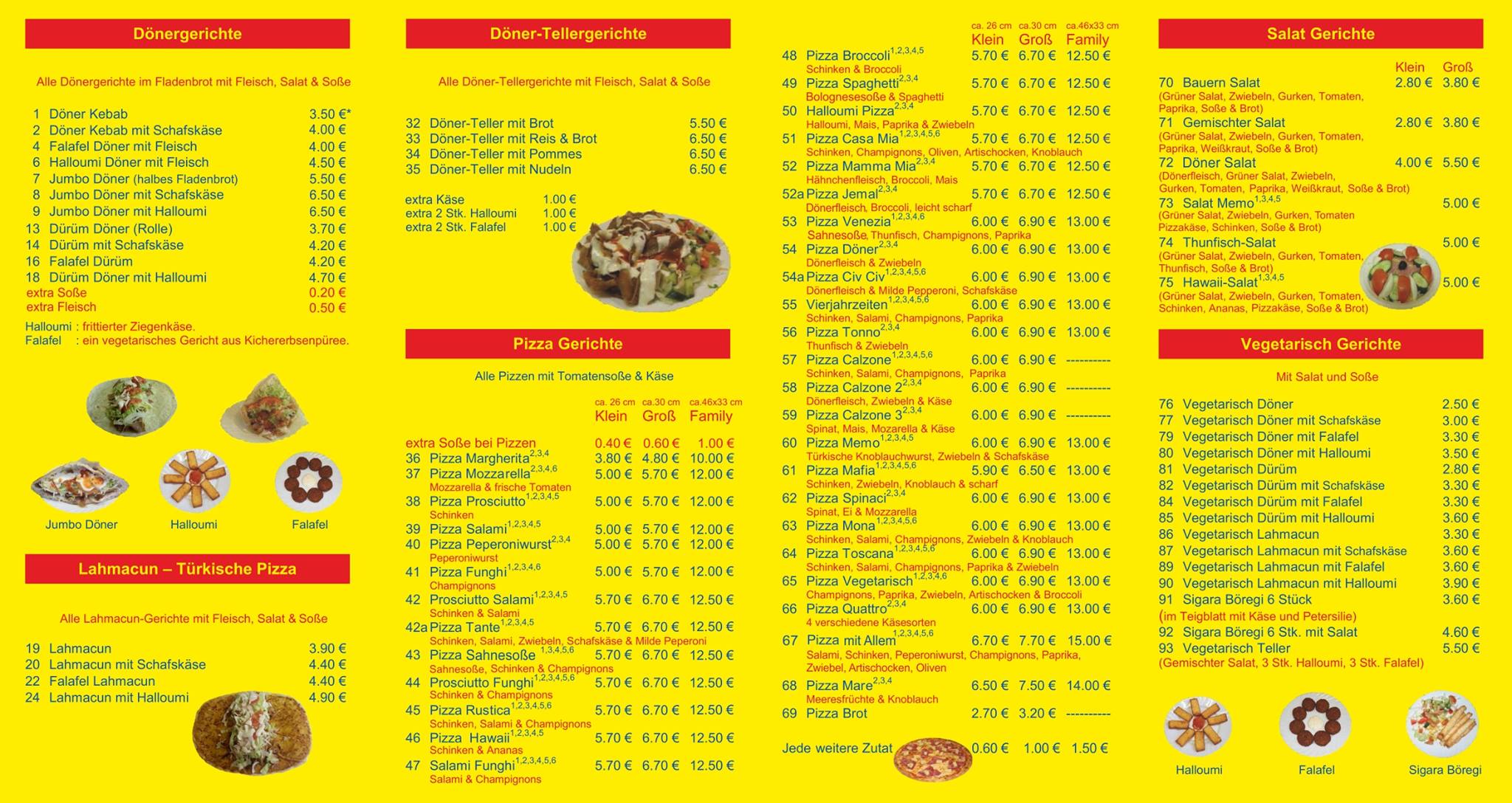 Unser Neuer Flyer... - Memo Döner & Pizza Haus