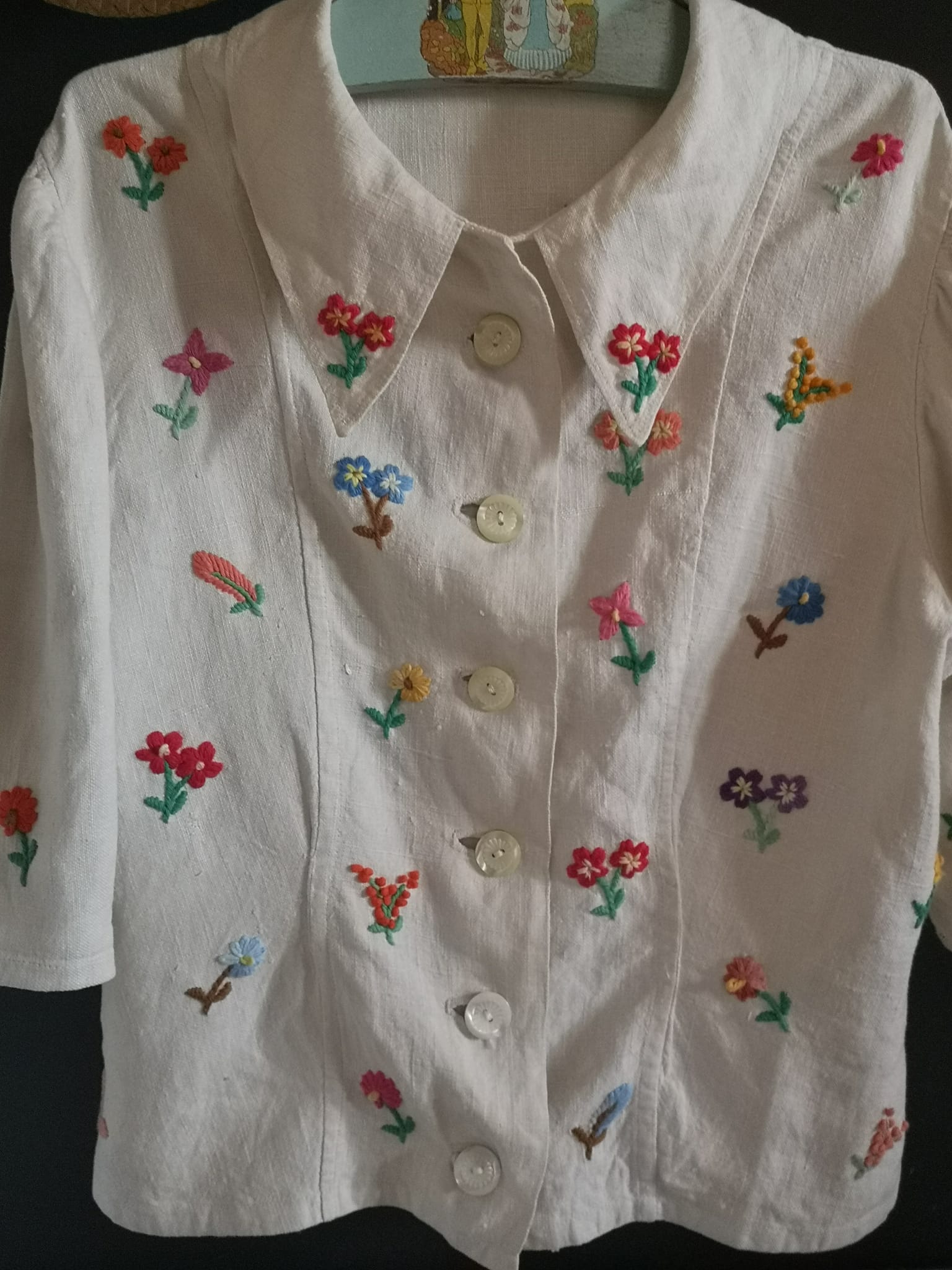 1900s whitework embroidered blouse with peplum effect