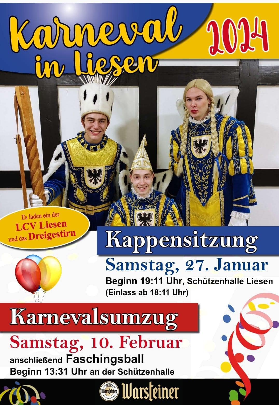 LCV Liesen - Der Elferrat des LCV Liesen ist heute als Thekenteam zur ...