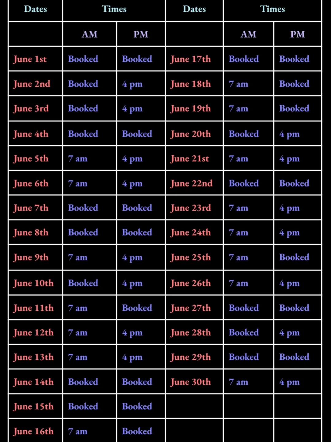 Thetast - June Calendar Available Book Now Retwist, Interlock Reties ...