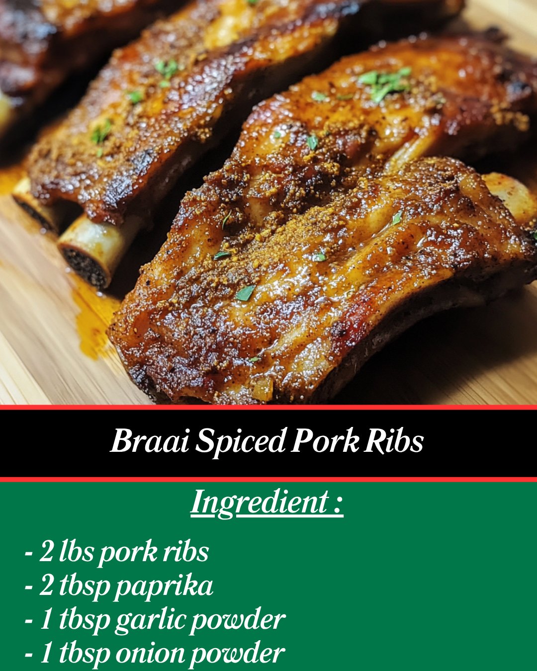 Braai Spiced Pork Ribs Get ready... - Homemade Tasty Recipes | Facebook
