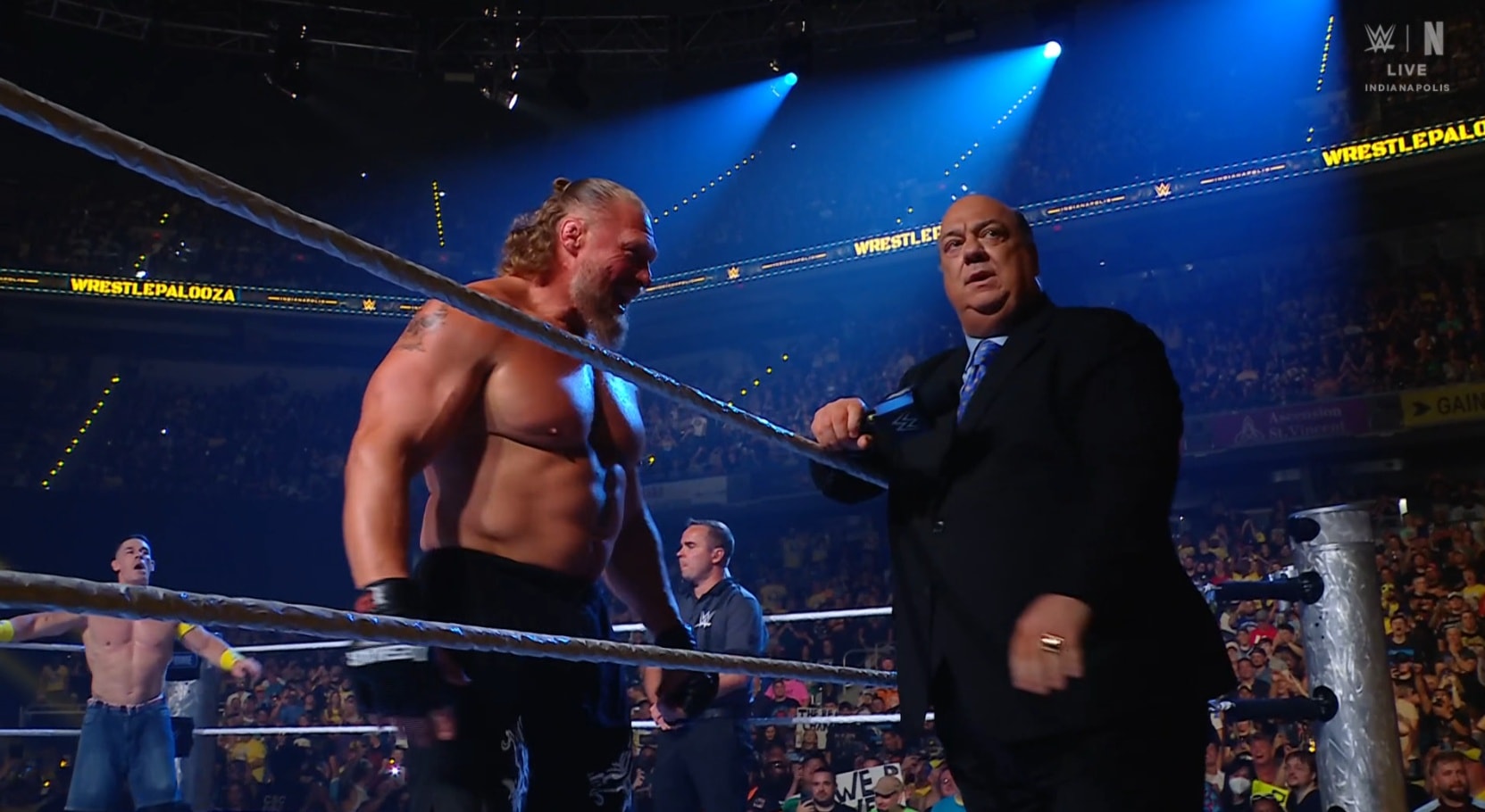 THE BEAST WITH PAUL HEYMAN BY HIS SIDE BROCK LESNAR HAS ARRIVED