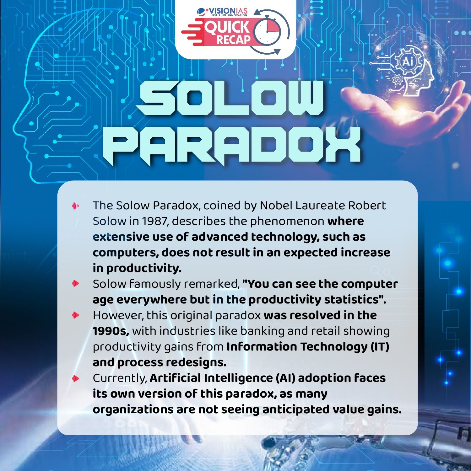 Vision - Solow Paradox | Quick Recap | Vision IAS The Solow Paradox ...