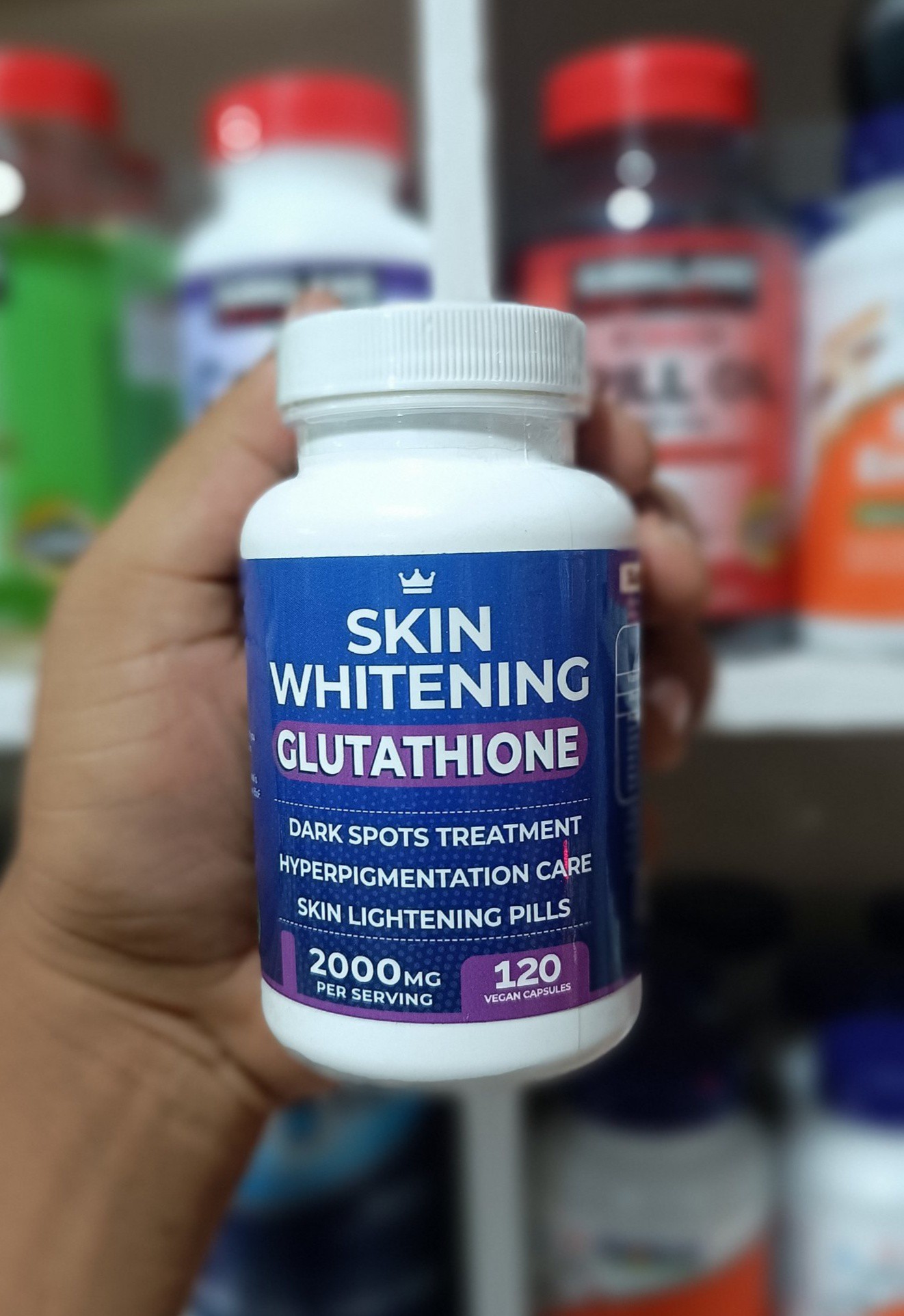 skin whitening glutathione 2000mg ✨ Crown 2000 mg – 120 Capsules ✨ Origin: Made in USA 🇺🇸 All Vegan Dukan mg:10mg/10mg X 5pk 🥇 Vitamin B12 &