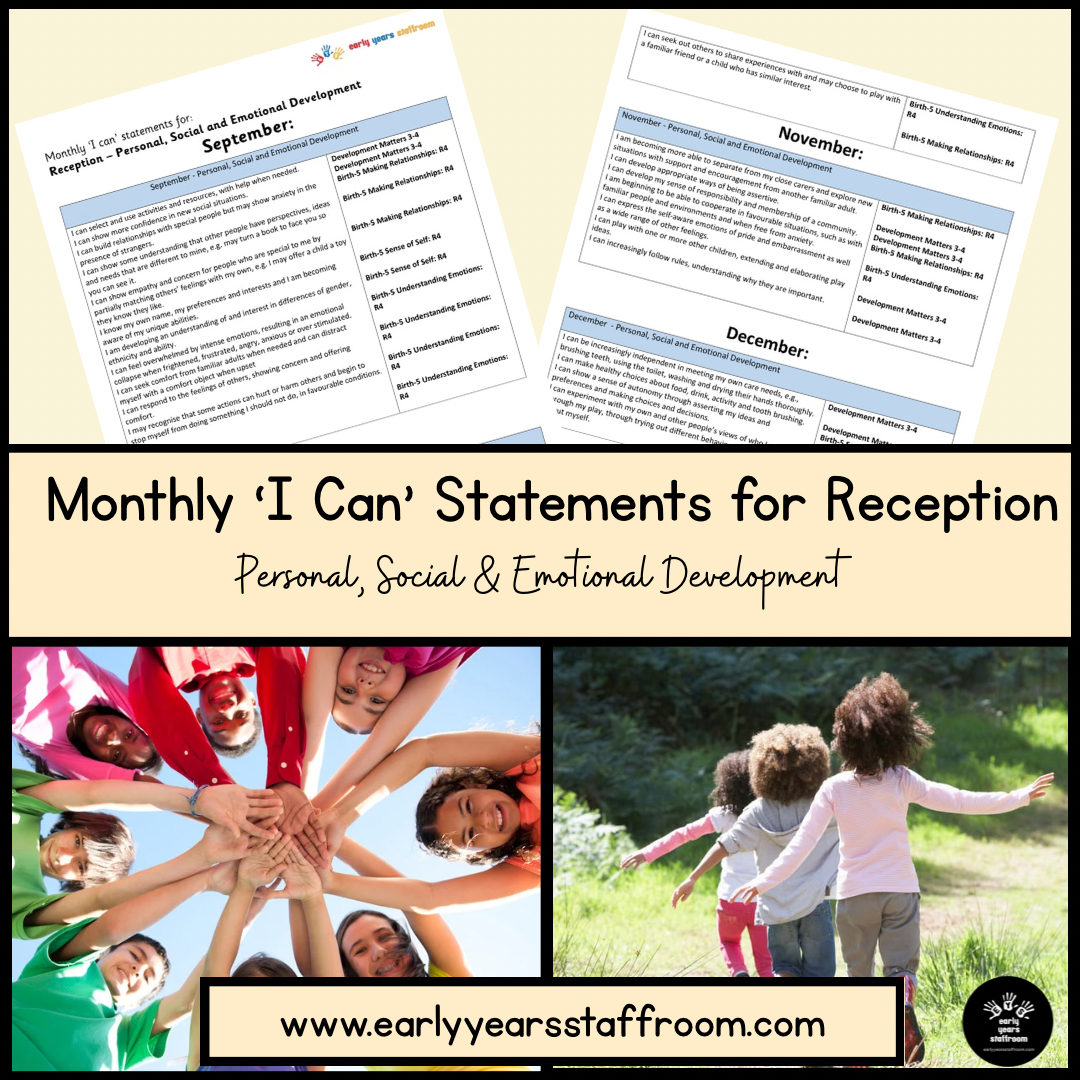 Early - Assessment I Can Statements by Month – Reception: Personal ...