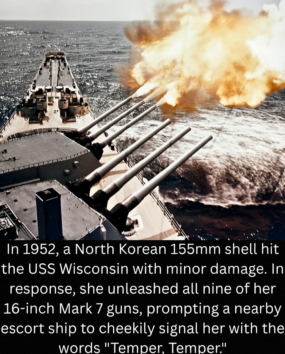 Historical Photos | In the midst of the Korean War, the USS Wisconsin ...