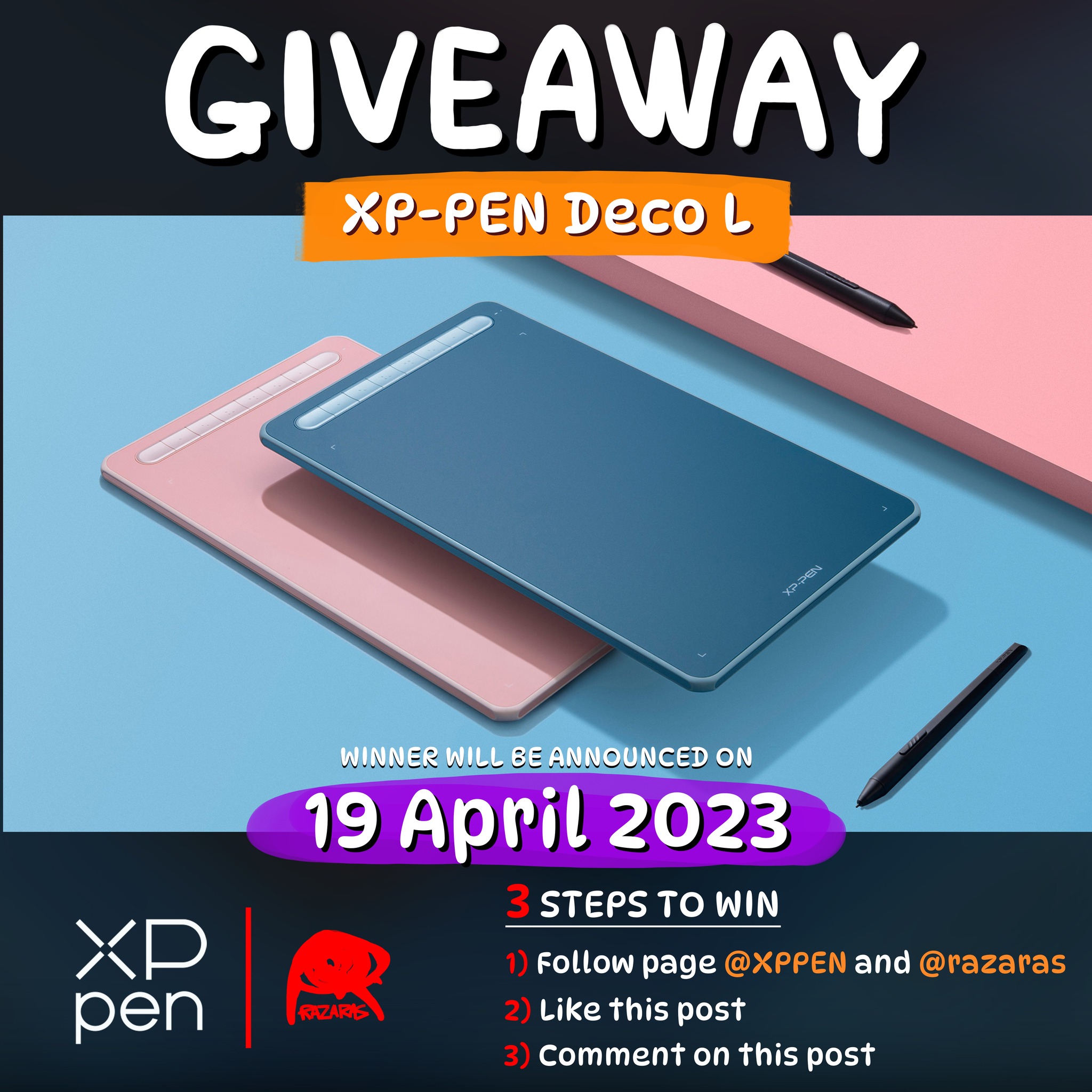 The Art - XP-Pen Razaras Giveaways event! กิจกรรมจับแจกเม้าท์ปากกา 3 ...
