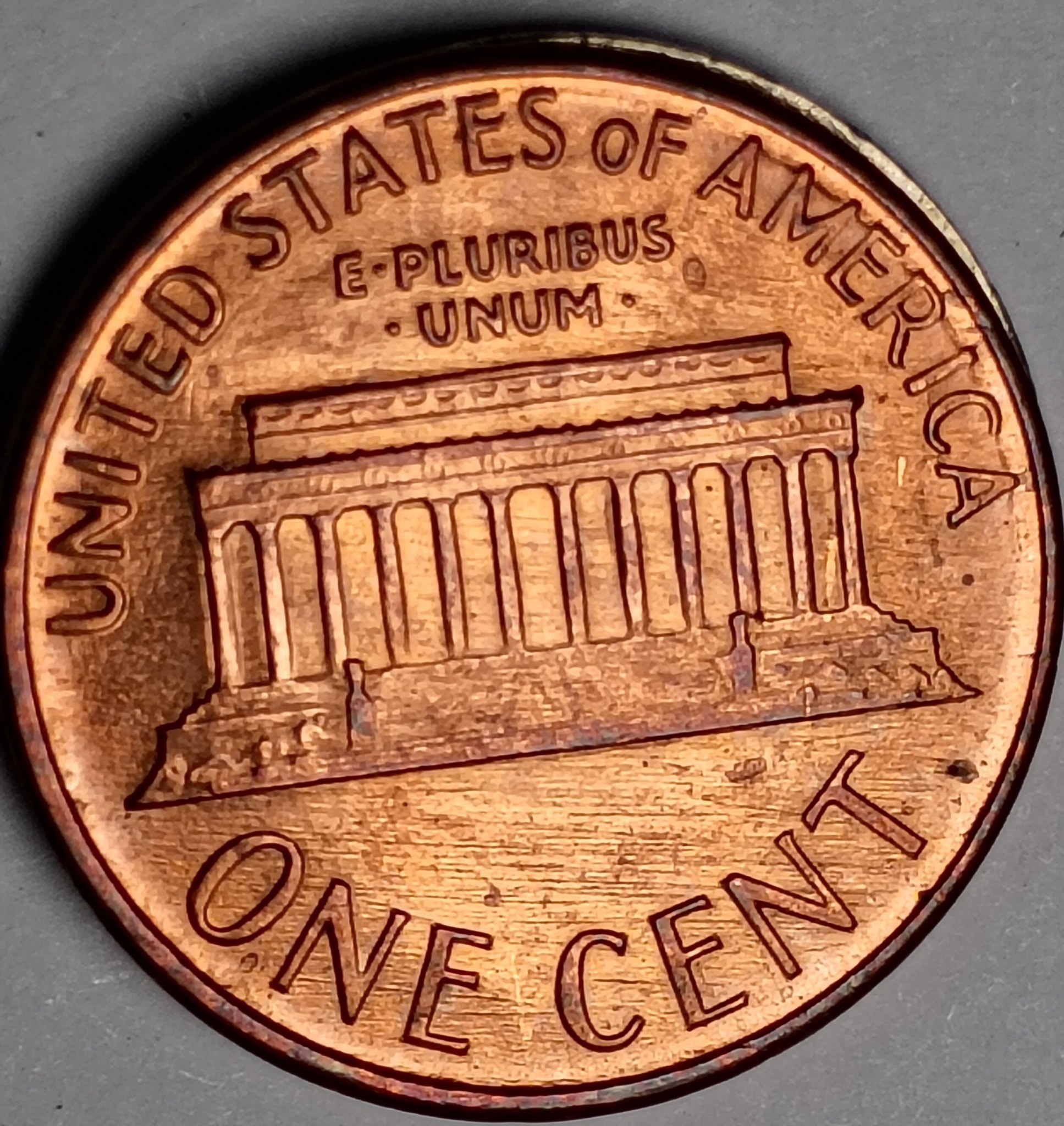 1988 Lincoln cent error missing FG