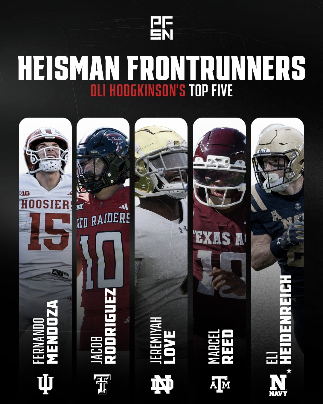 PFSN - The top five frontrunners for the Heisman Trophy after Week 12's ...