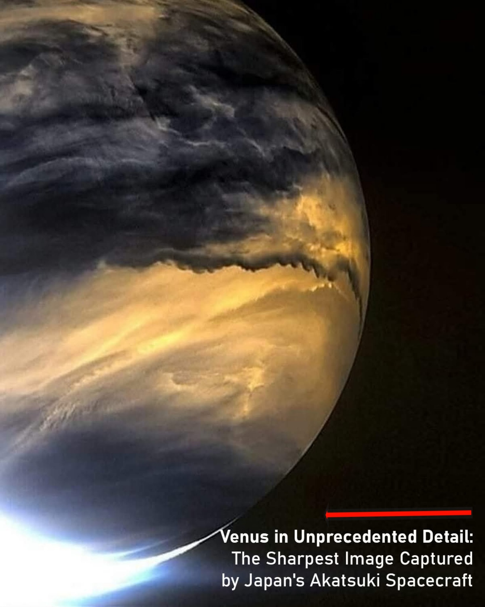 Clearest image of Venus so far, taken with the Japanese Akatsuki