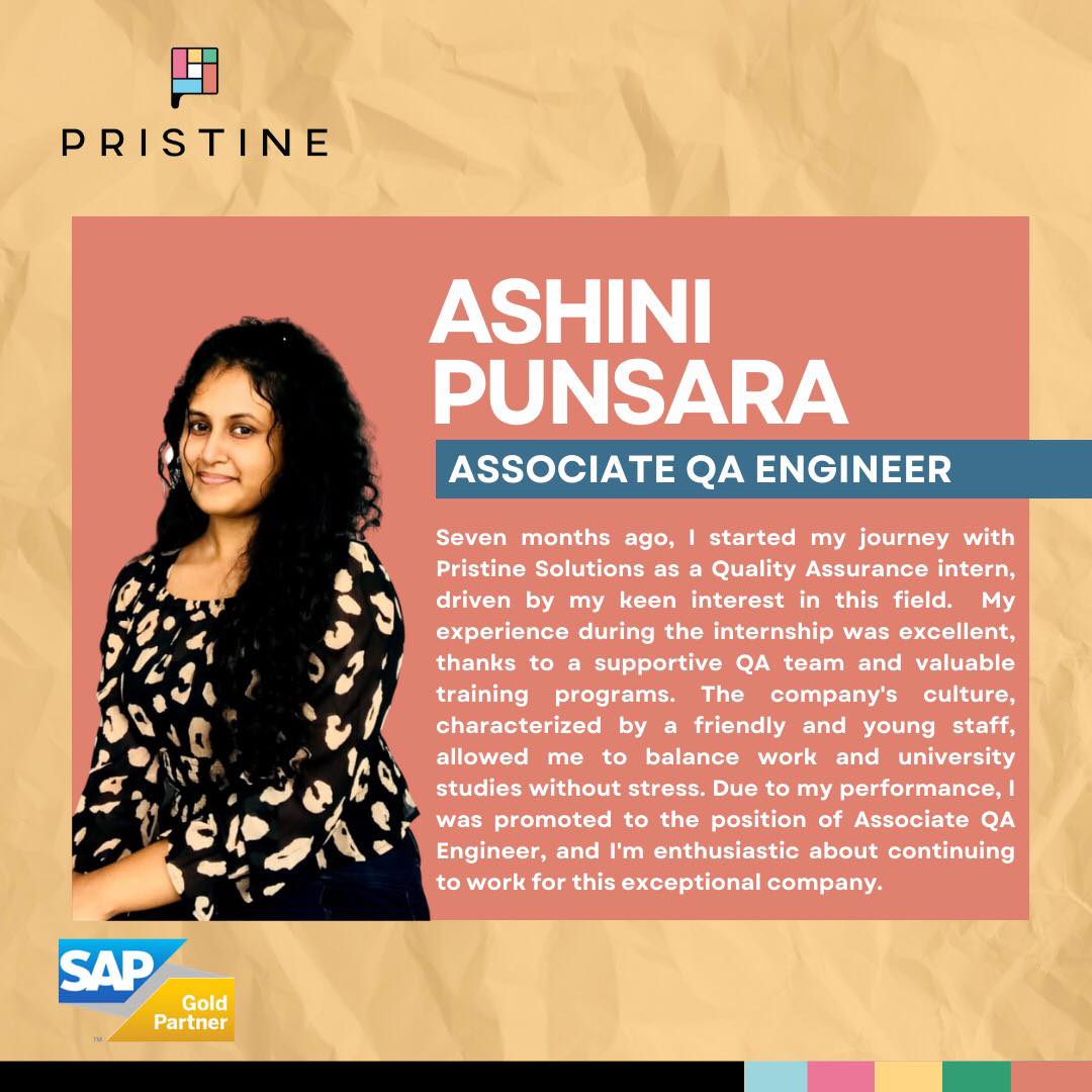 Meet Ashini Punsara: Associate... - Pristine Solutions | Facebook