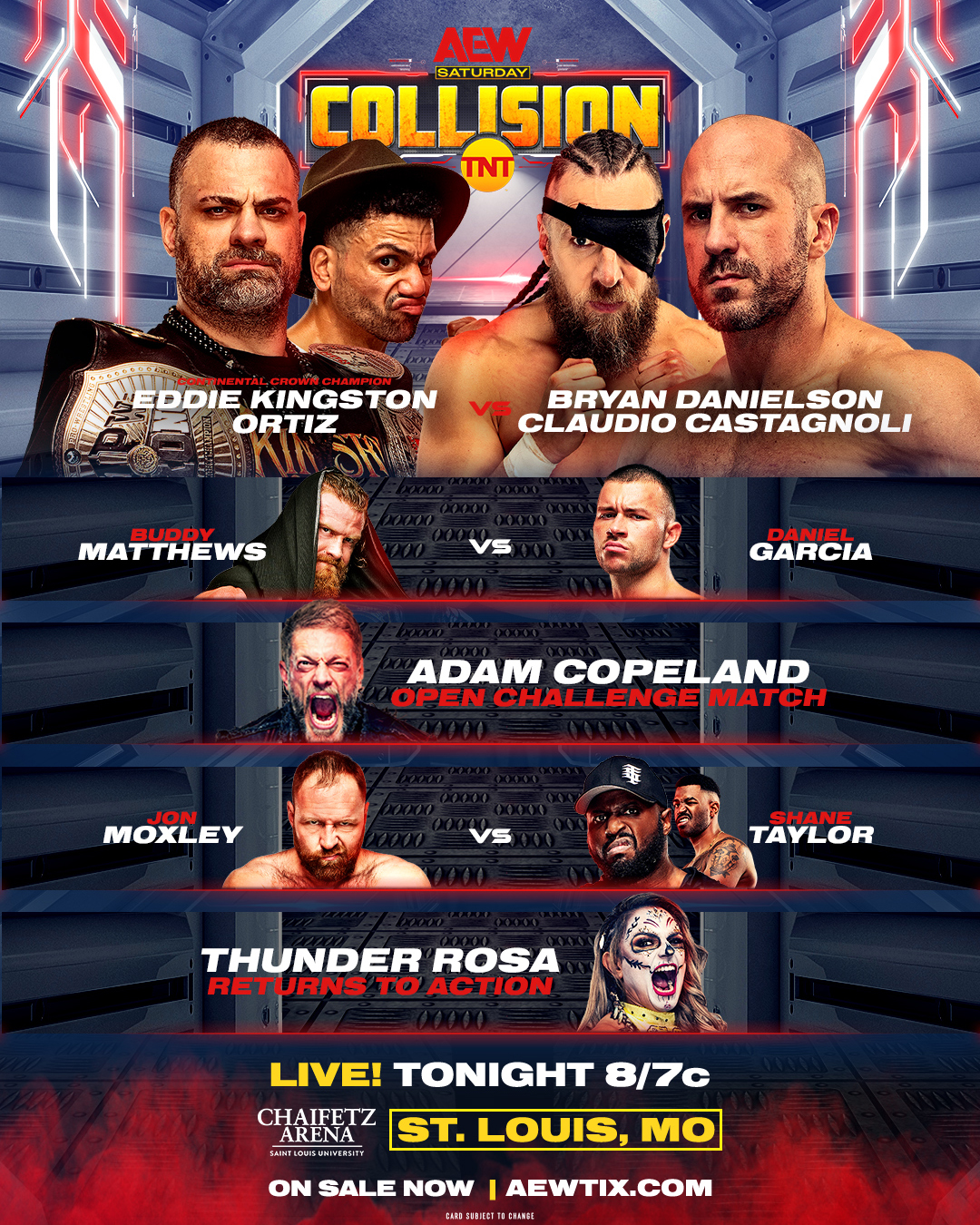 Go-home #AEWCollision card for Saturday: • El Clon vs Blackheart