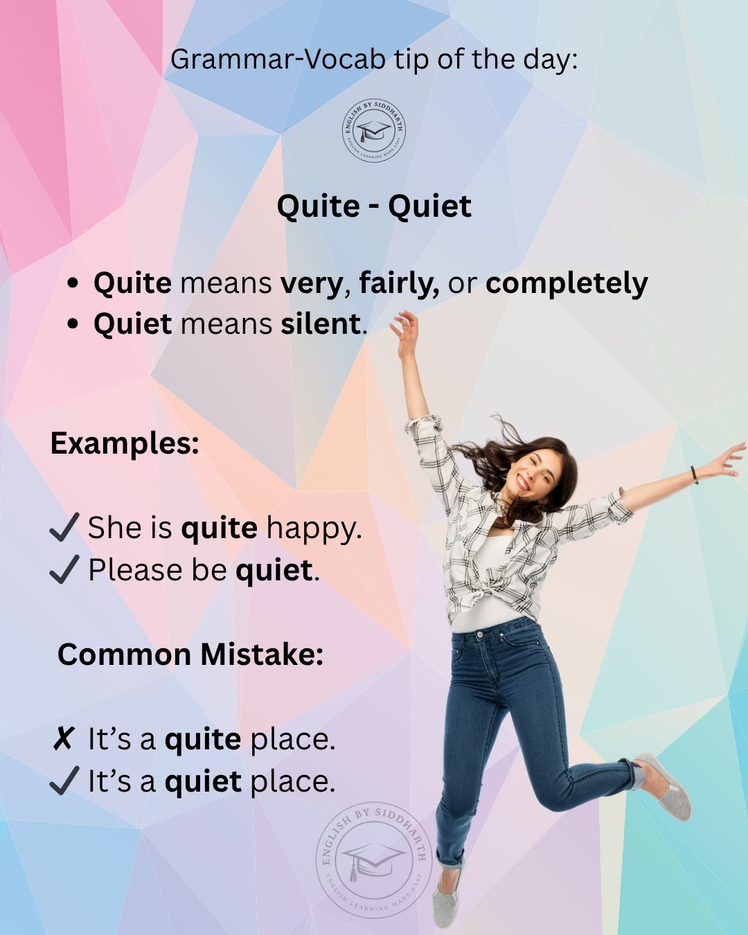 The grammar-vocabulary tip of the... - English by Siddharth | Facebook