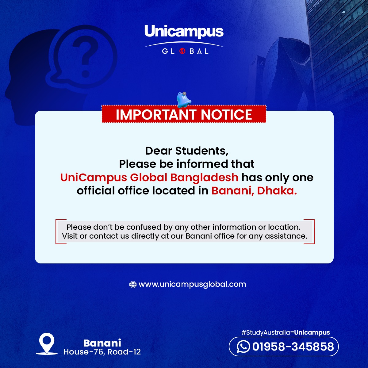 Unicampus - 📢 Important Notice Dear Students, Please be informed that ...