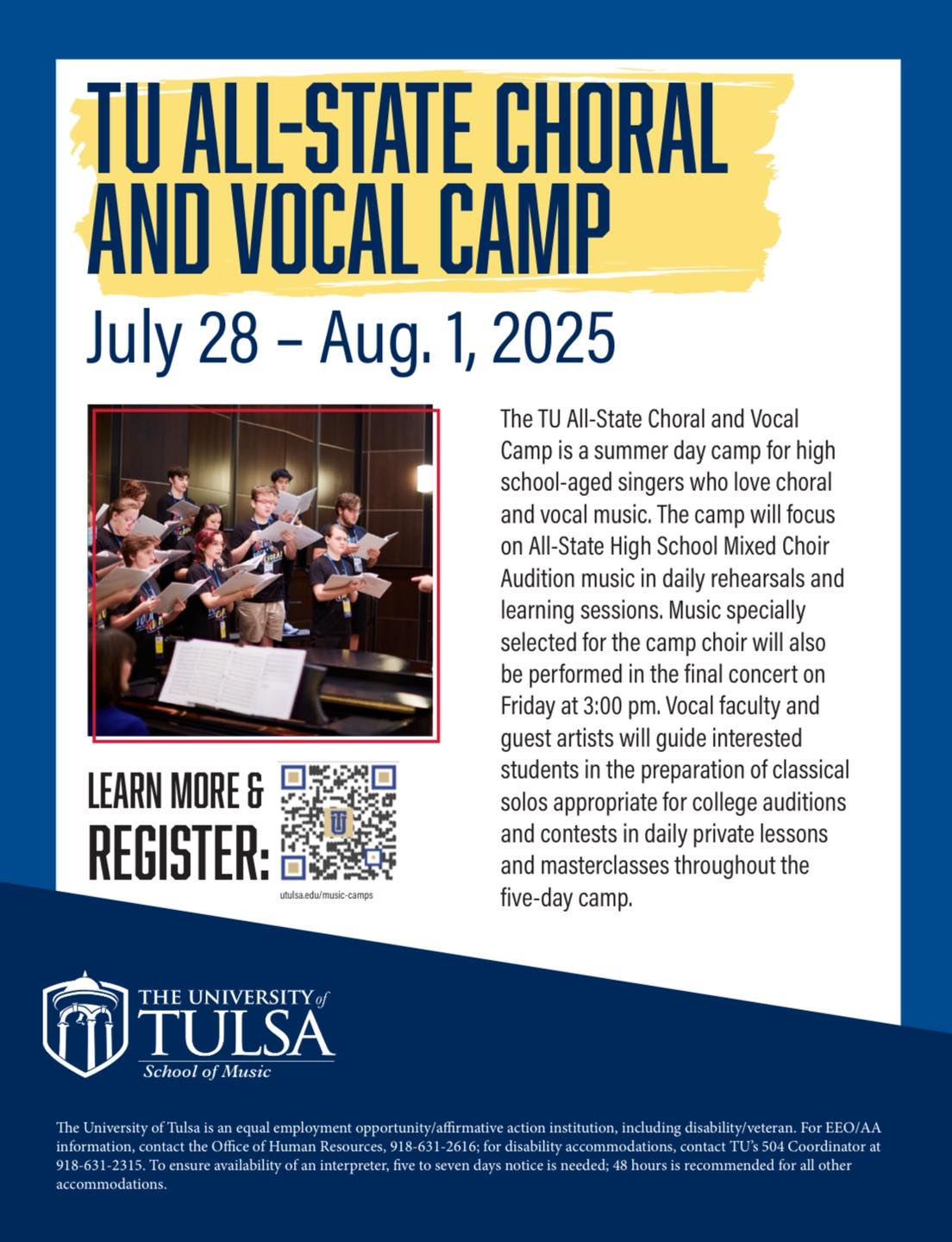 🎵 It’s not too late to sign up for... - TU School of Music | Facebook