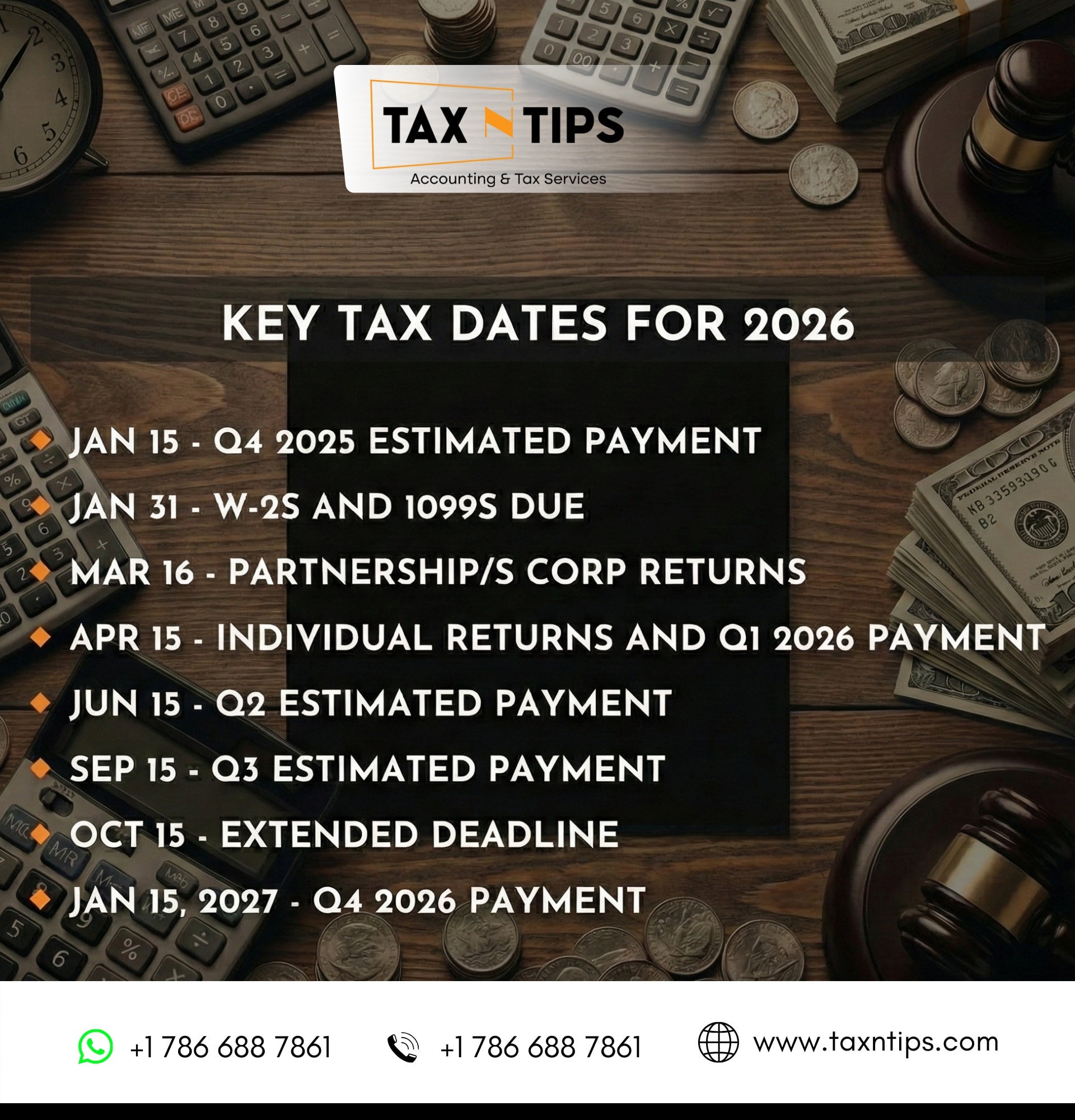 Tax - Key Tax Dates for 2026 – Save These Deadlines 📅 Staying on top of ...