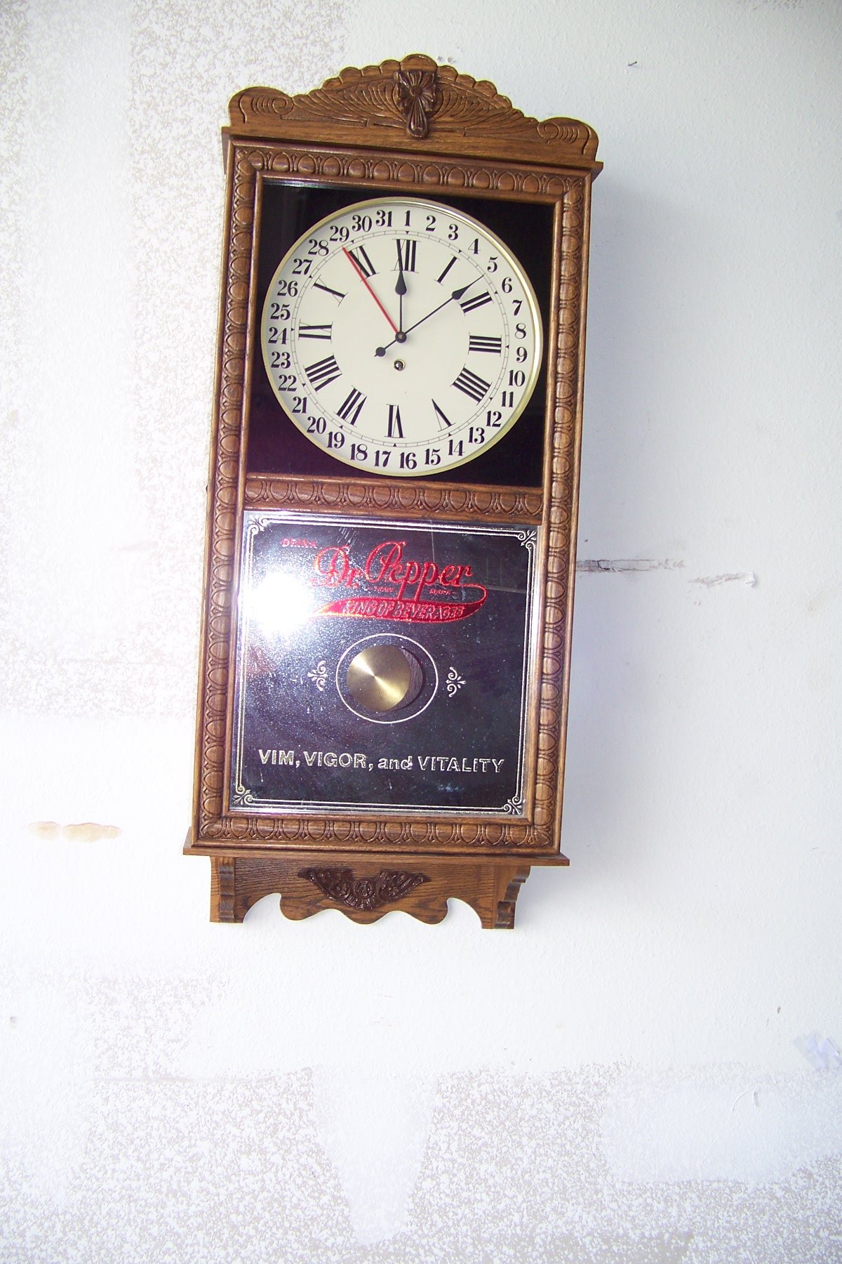 Vintage Large Dr. Pepper Soda Advertising Display Wall Clock As Found ...