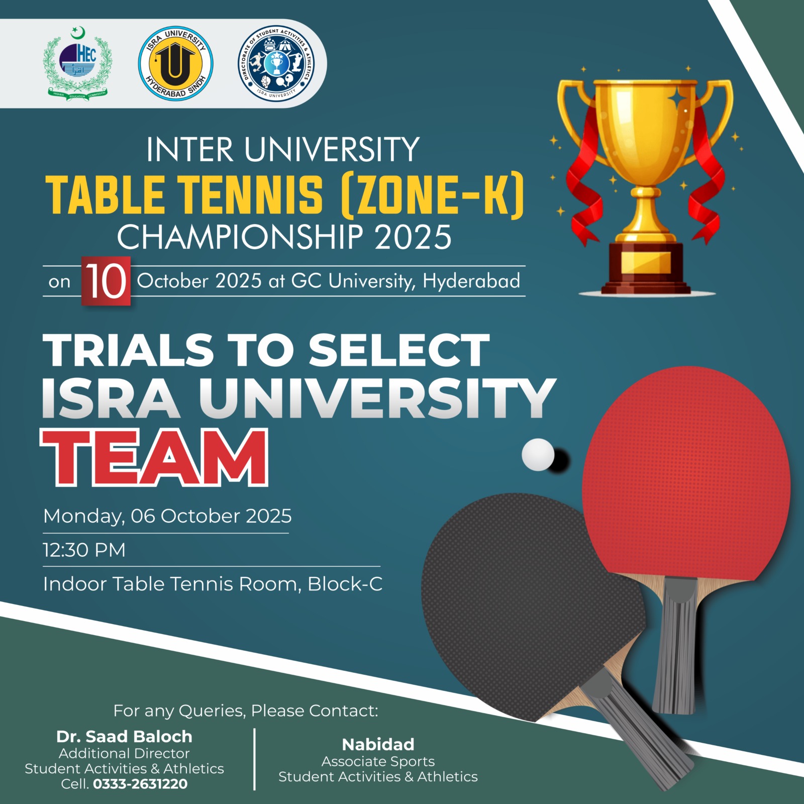 Isra - 🏓 HEC Inter-University Table Tennis (Zone-K) Championship 2025 🏓 ...