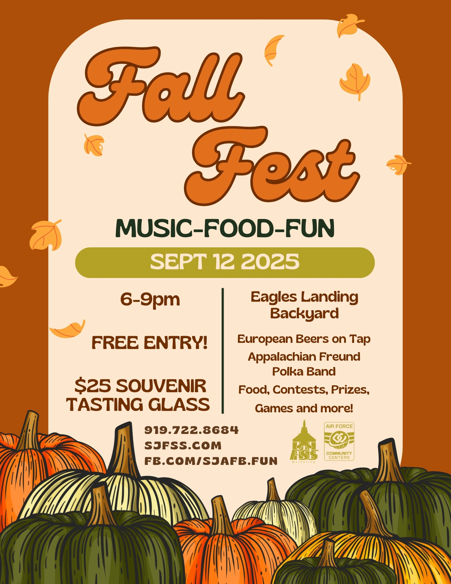 SJAFB Fun - 🍂🎶 Fall Fest 2025 🎶🍂 📅 Sept 12 | 6–9 PM 📍... | Facebook
