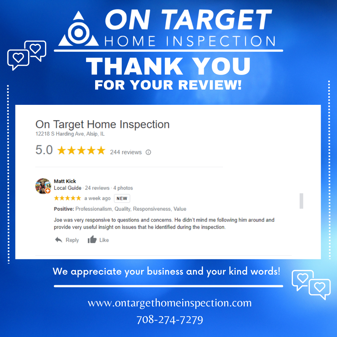 Thank you very much Matt for... - On Target Home Inspection | Facebook