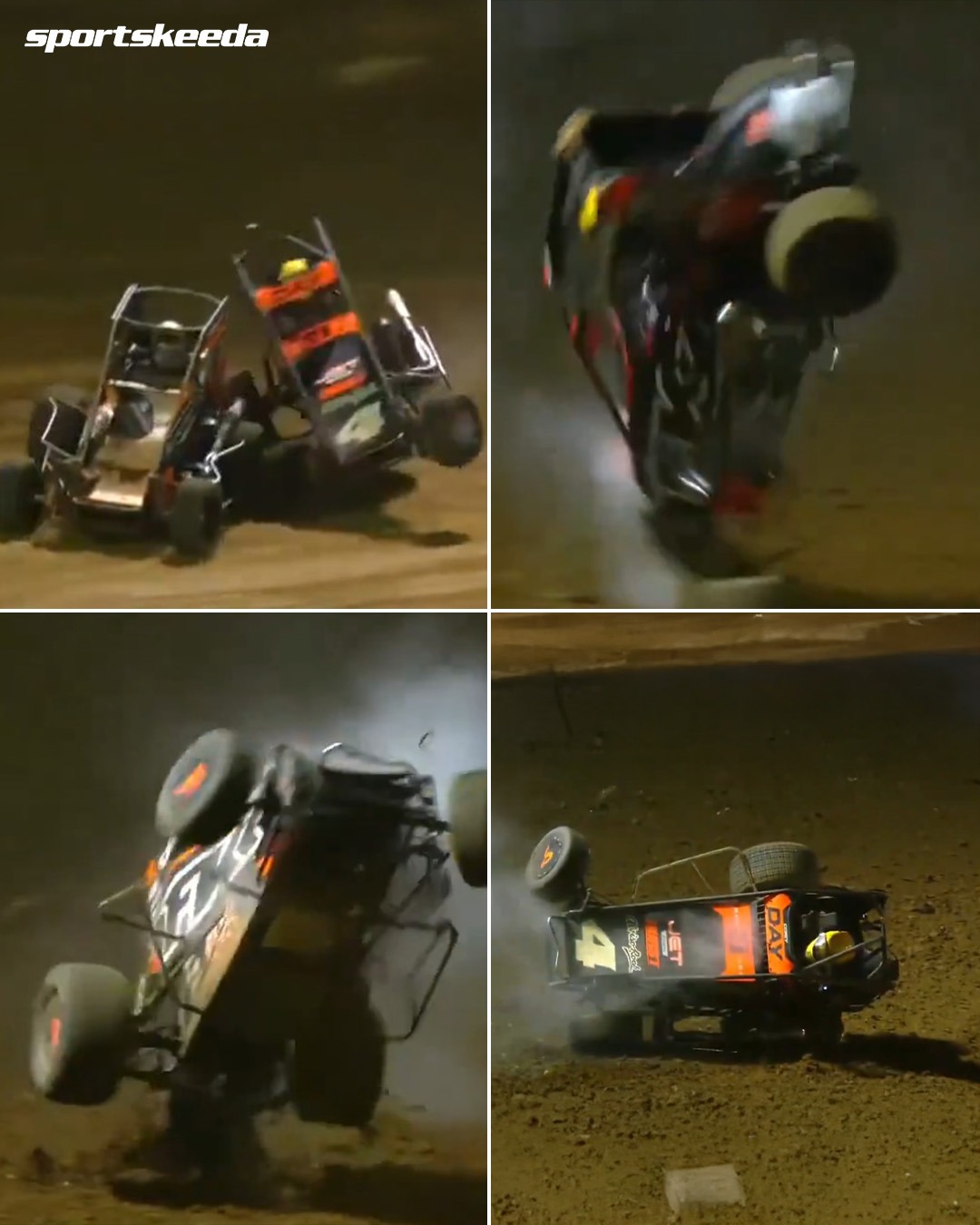 Sportskeeda - Massive crash at Placerville Speedway, but Corey Day is ...
