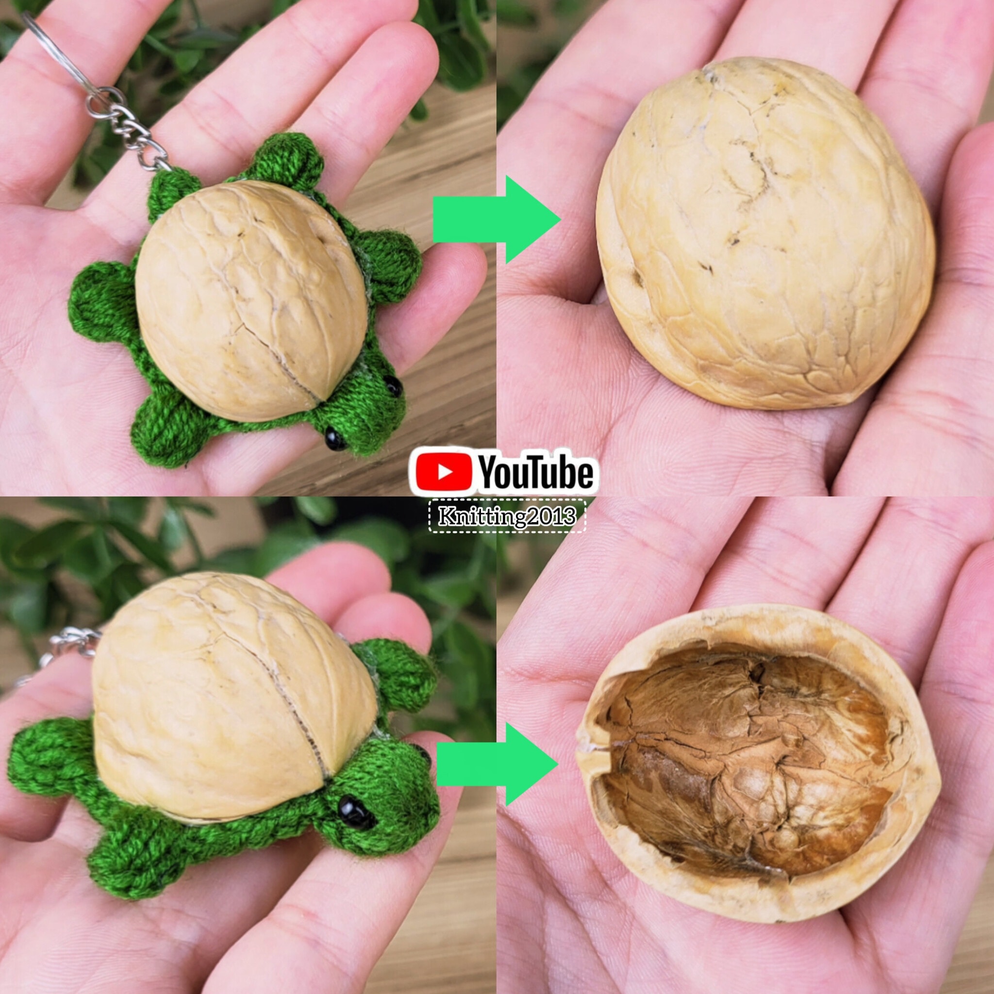 My - How to make a turtle keychain from crocheted walnut shells? 🐢A ...