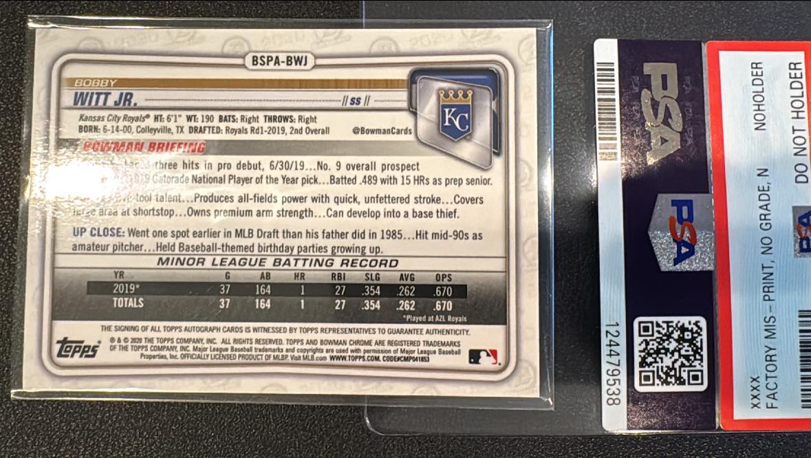 Why no error label on misprinted card?