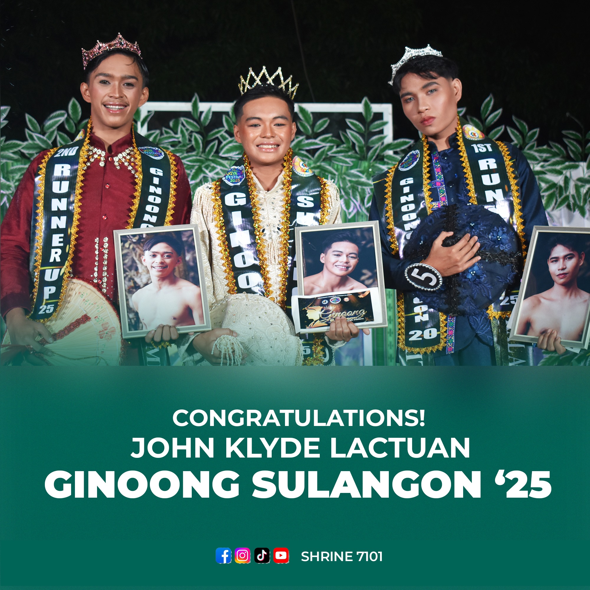 Shrine - CONGRATULATIONS to the winners of Ginoong Sulangon 2025 ...