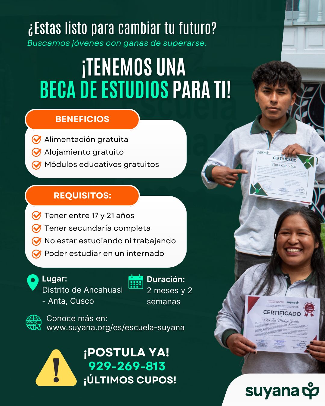 Municipalidad - #ORURILLO🌟 ¡Atención jóvenes de Cusco, Apurímac y Puno ...