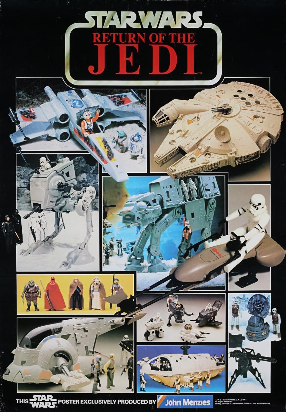Vibrant 1983 Japanese Return of the Jedi movie poster