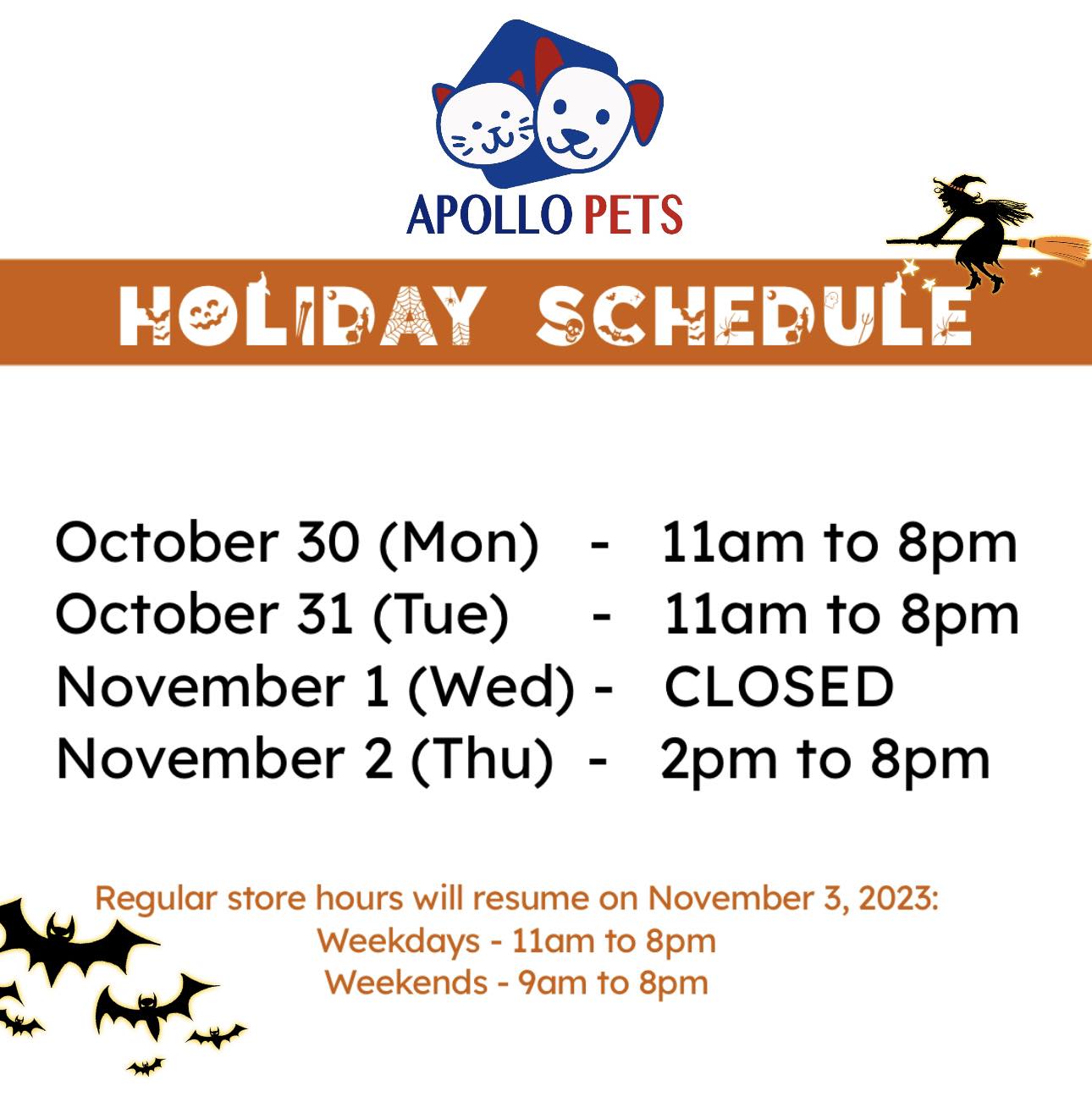 ‼️HOLIDAY SCHEDULE‼️ Please be... - Apollo Pets Laguna | Facebook
