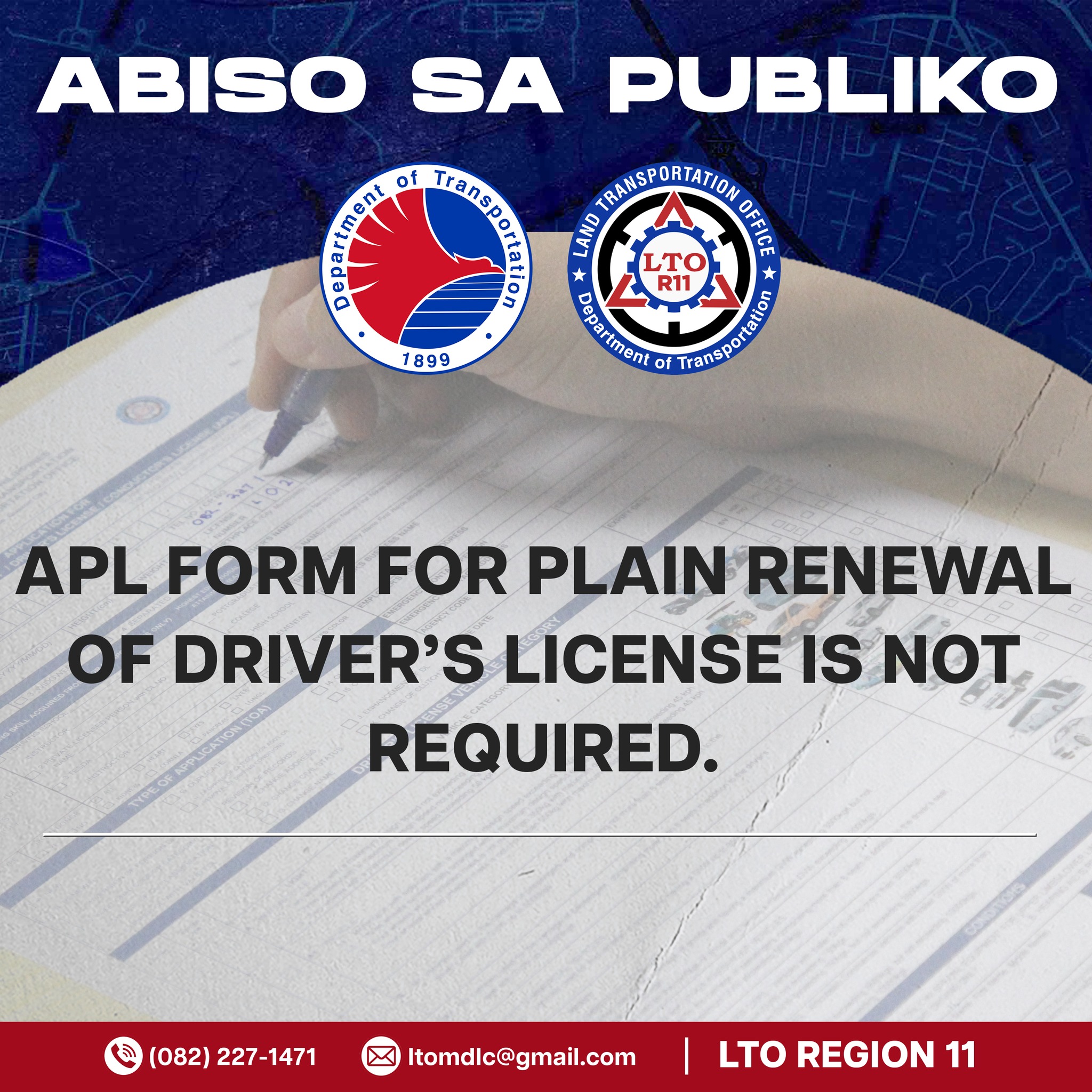 NOTICE TO THE... - Land Transportation Office Region XI