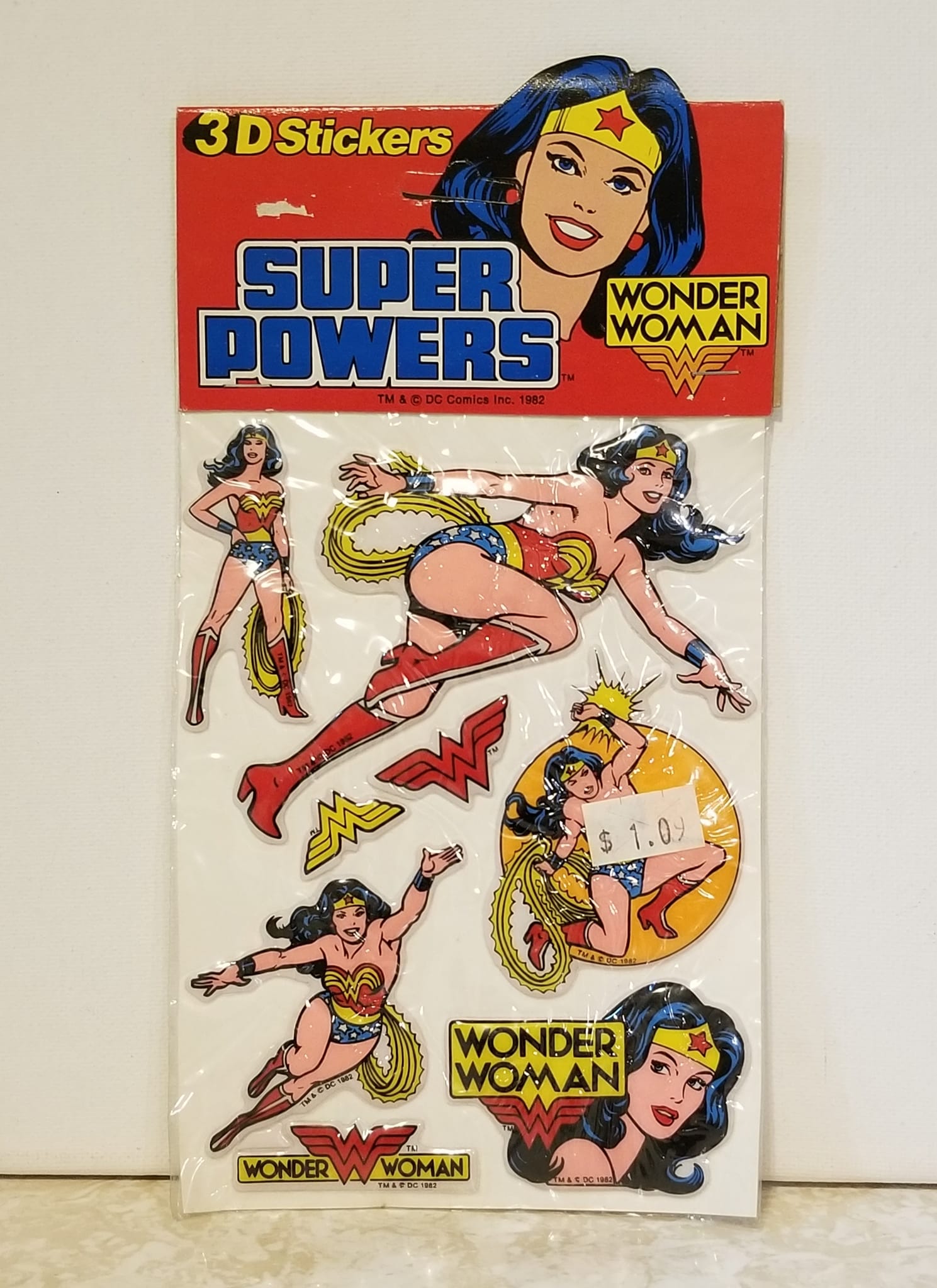 Vintage 1982 Wonder Woman puffy stickers found in Nashville