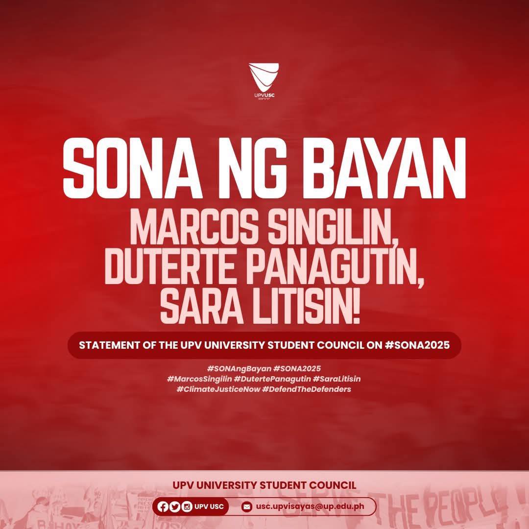 UP - Statement of the UPV University Student Council on #SONA2025 The ...