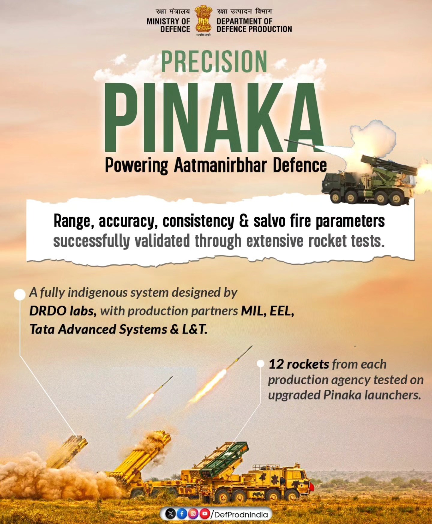 Defence - Precision Pinaka: Powering #AatmanirbharDefence India’s ...