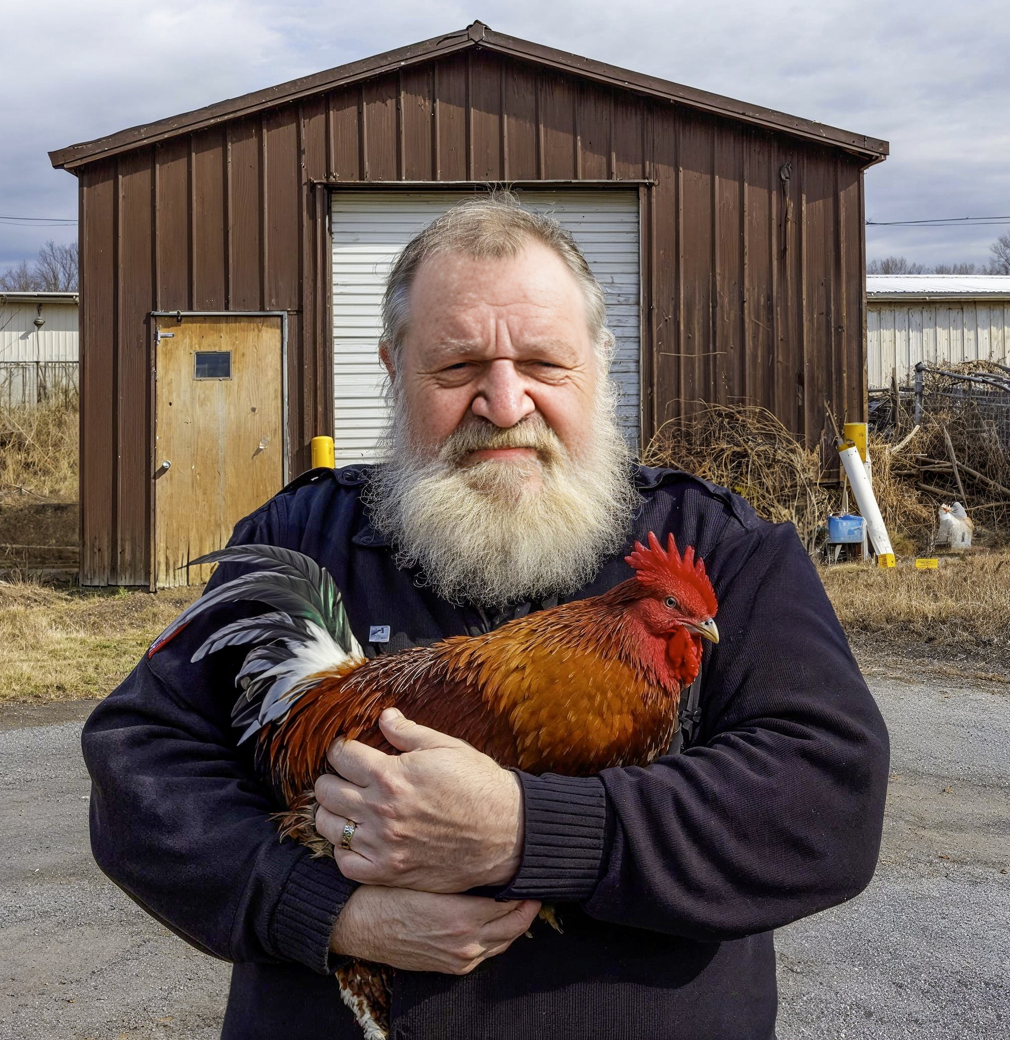 Celina - Rodney poses with one of a few of his prized roosters that ...