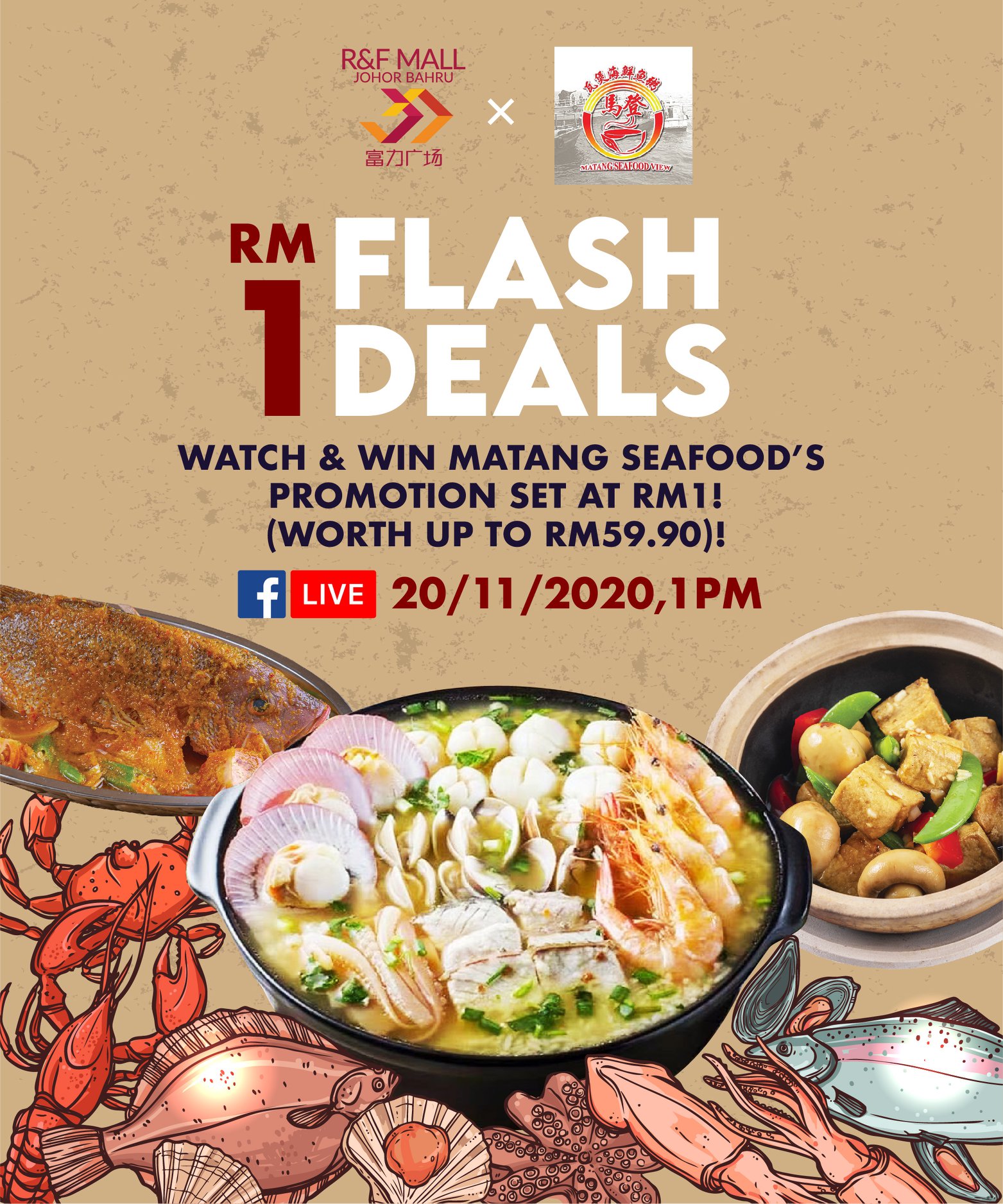 Live Teaser Grab Matang Seafood R F Mall Johor Bahru Facebook